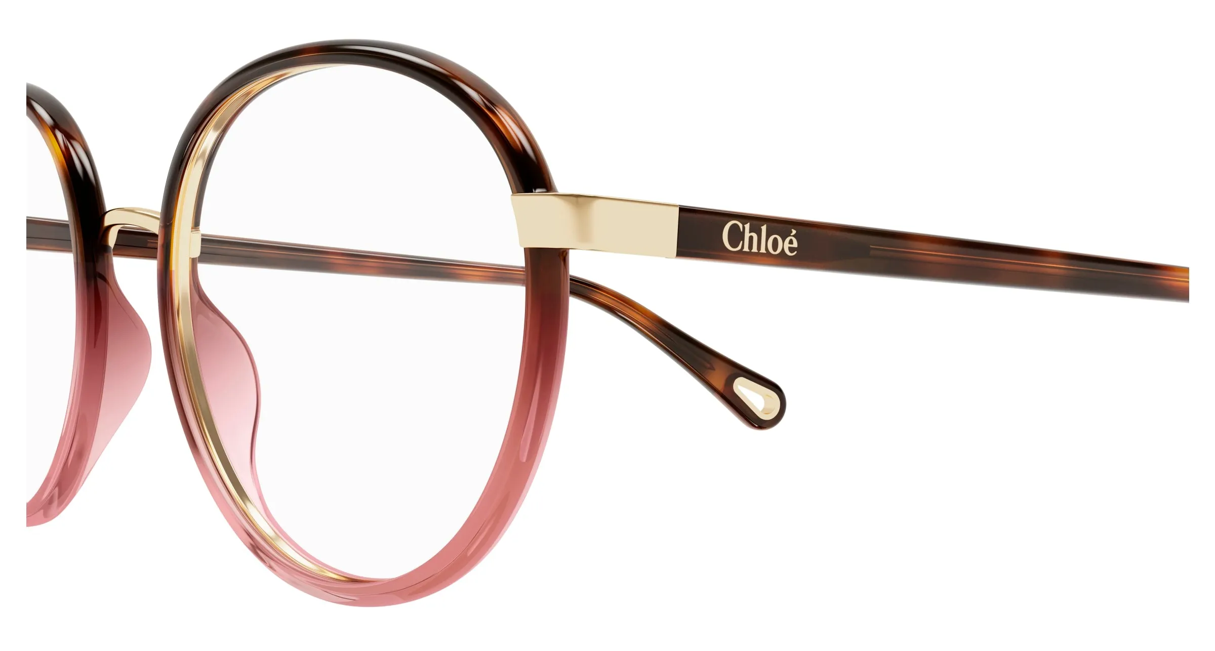 Chloé CH0033O 010 Montature da vista Bio-iniettato Havana Trasparente Rotonda - immagine 3