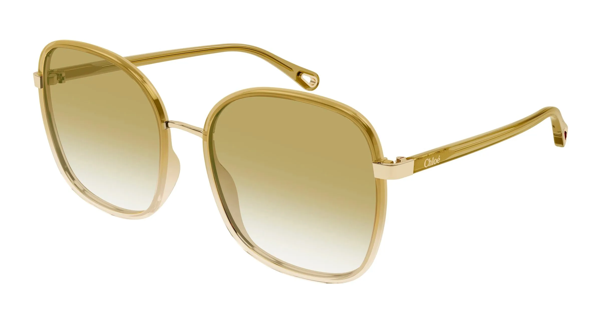Chloé CH0031S 020 Occhiali da sole Bio-iniettato Beige Verde Squadrata - immagine 1