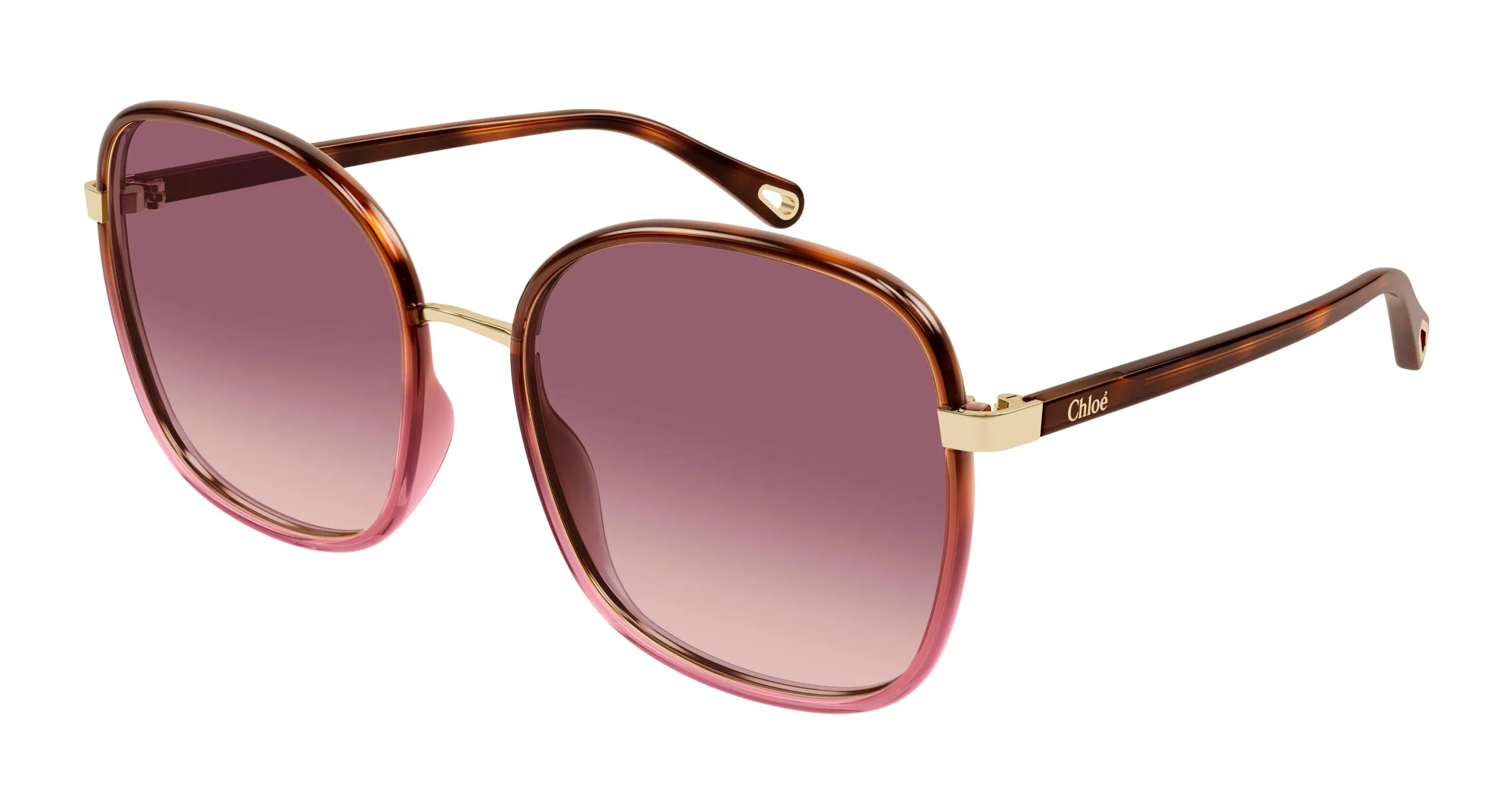 Chloé CH0031S 016 Occhiali da sole Bio-iniettato Havana Rosso Squadrata - immagine 1