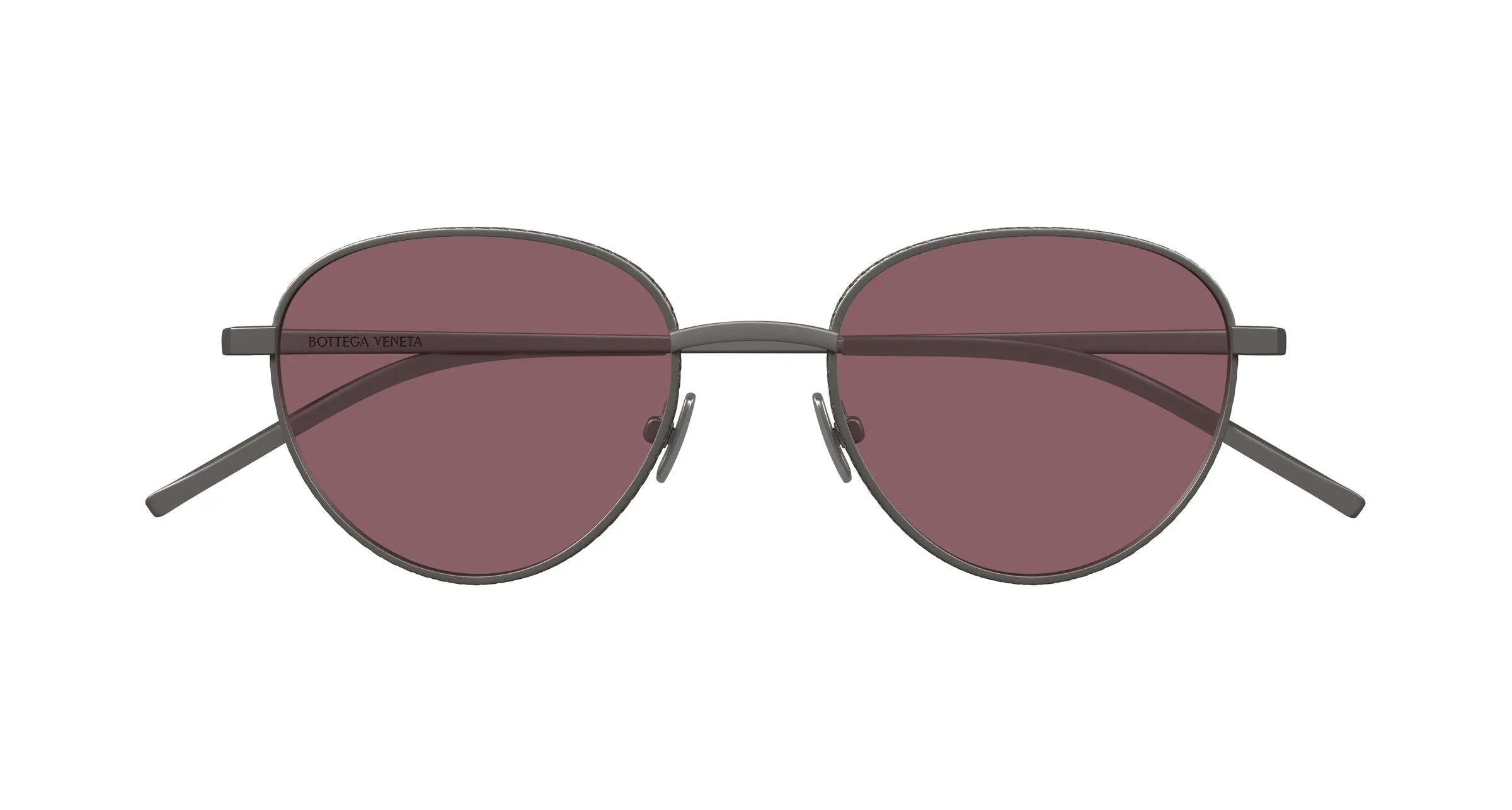 Bottega Veneta BV1966S 003 Occhiali da sole Titanio Rutenio Rosso Rotonda - immagine 2