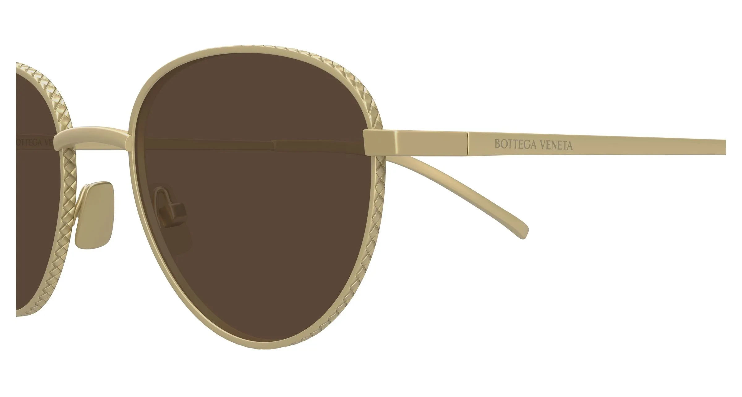 Bottega Veneta BV1966S 001 Occhiali da sole Titanio Bronzo Marrone Rotonda - immagine 3