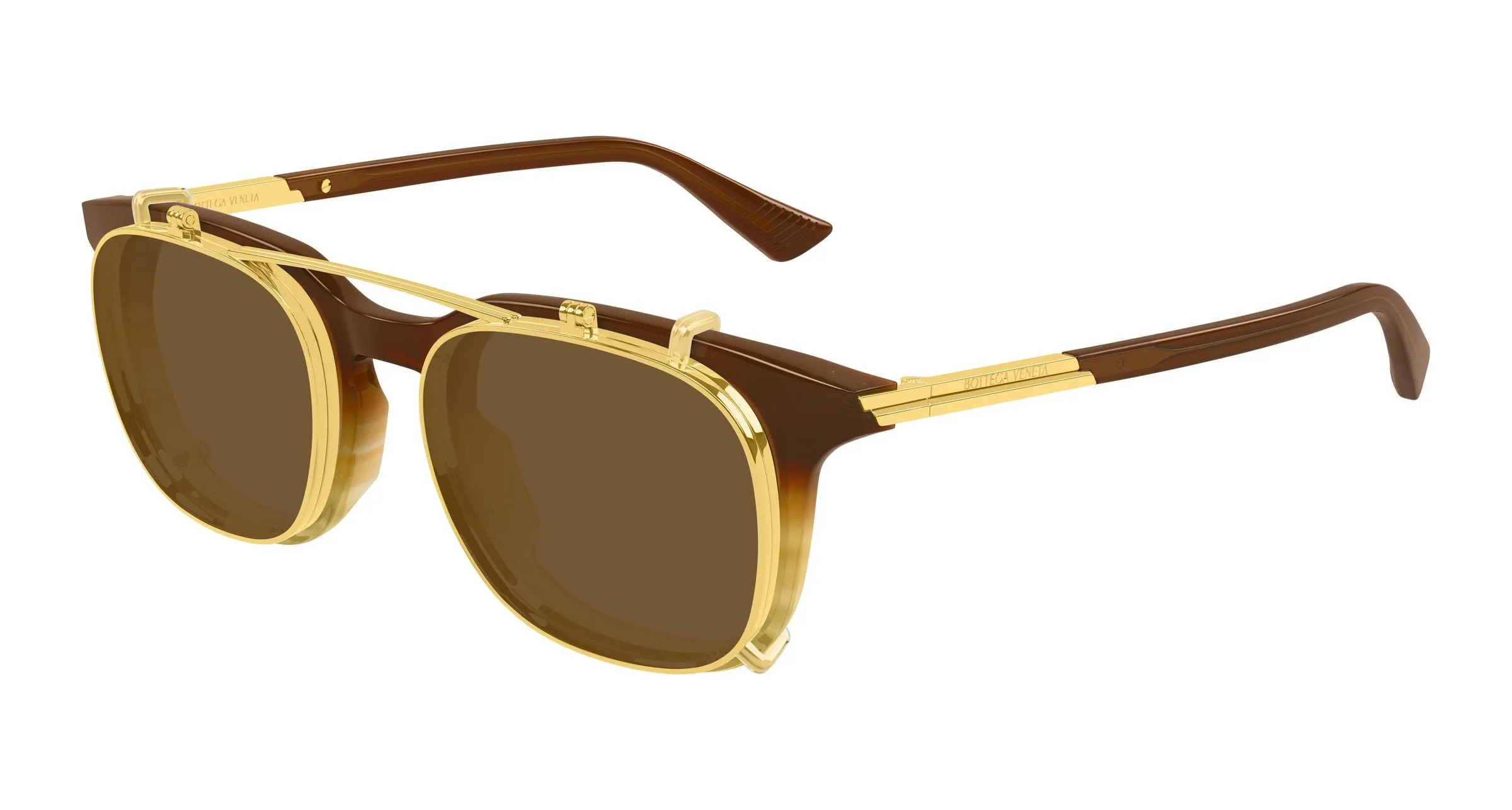 Bottega Veneta BV1429S 002 Occhiali da sole Acetato Marrone Trasparente Squadrata - immagine 1