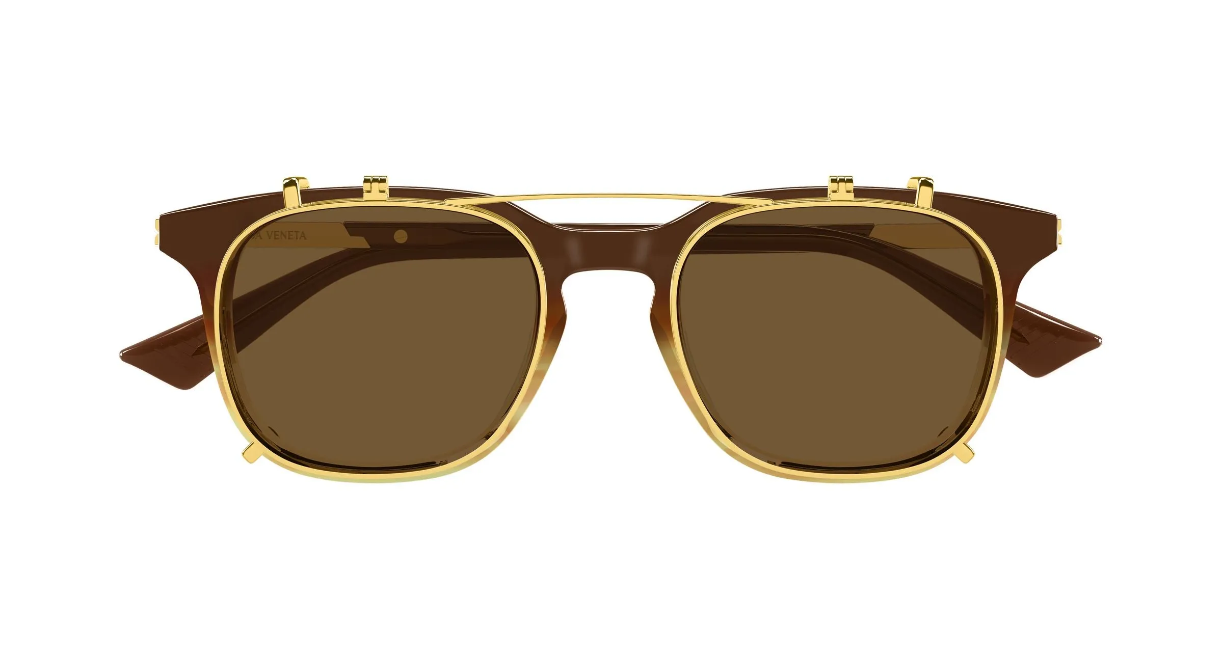 Bottega Veneta BV1429S 002 Occhiali da sole Acetato Marrone Trasparente Squadrata - immagine 2