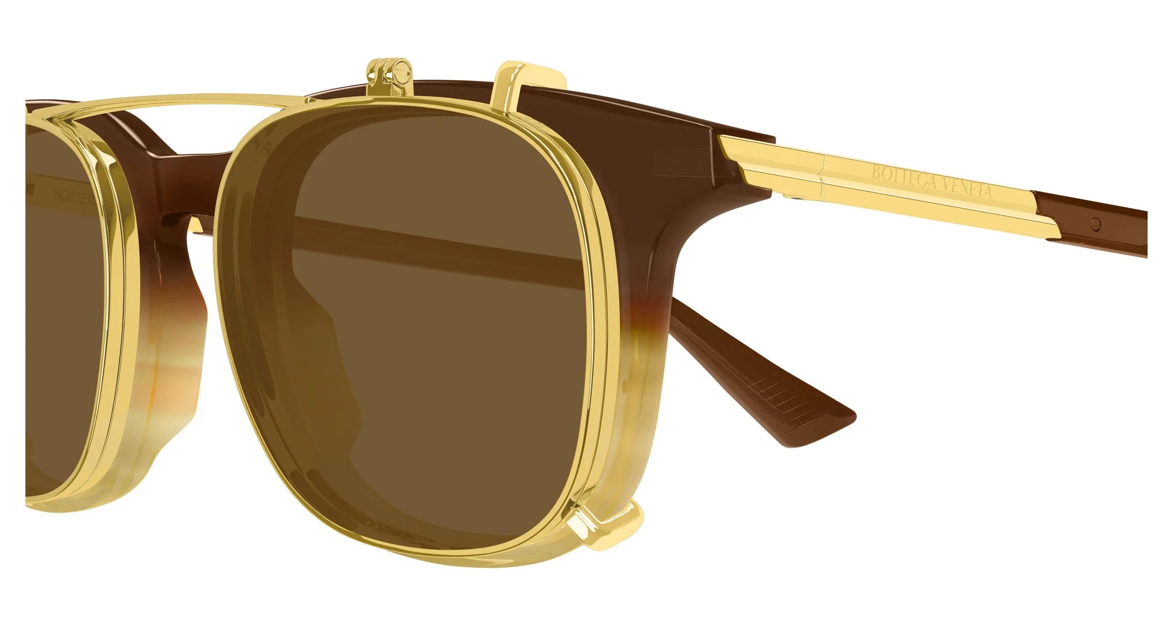 Bottega Veneta BV1429S 002 Occhiali da sole Acetato Marrone Trasparente Squadrata - immagine 3