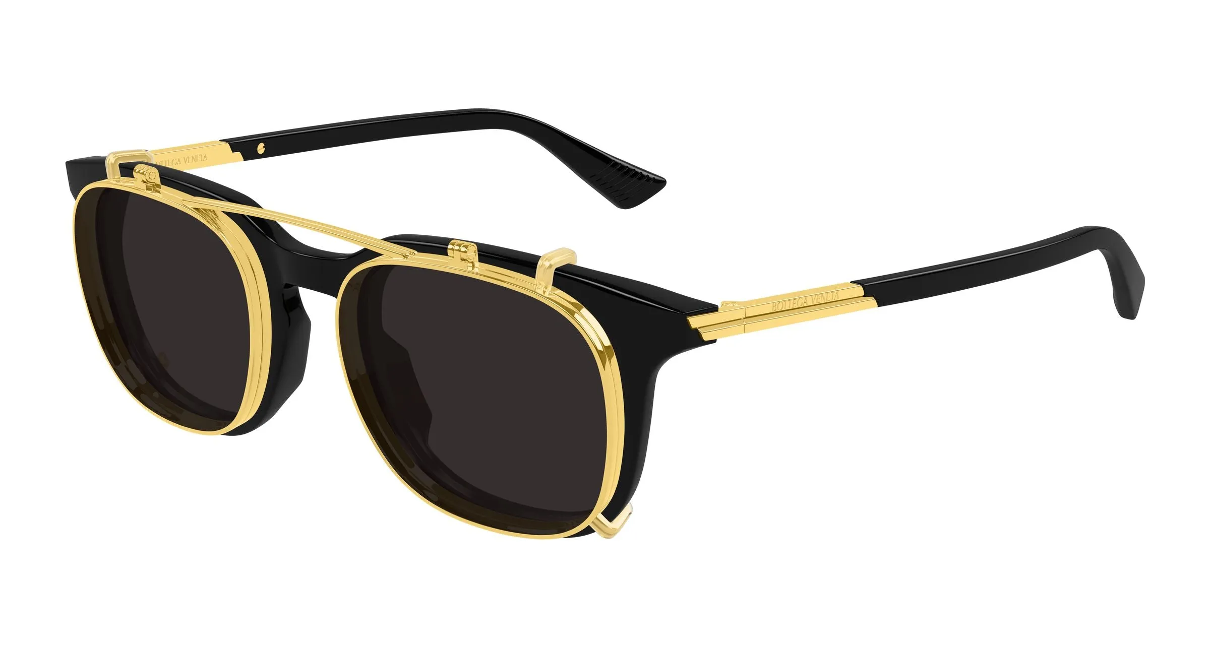 Bottega Veneta BV1429S 001 Occhiali da sole Acetato Nero Trasparente Squadrata - immagine 1