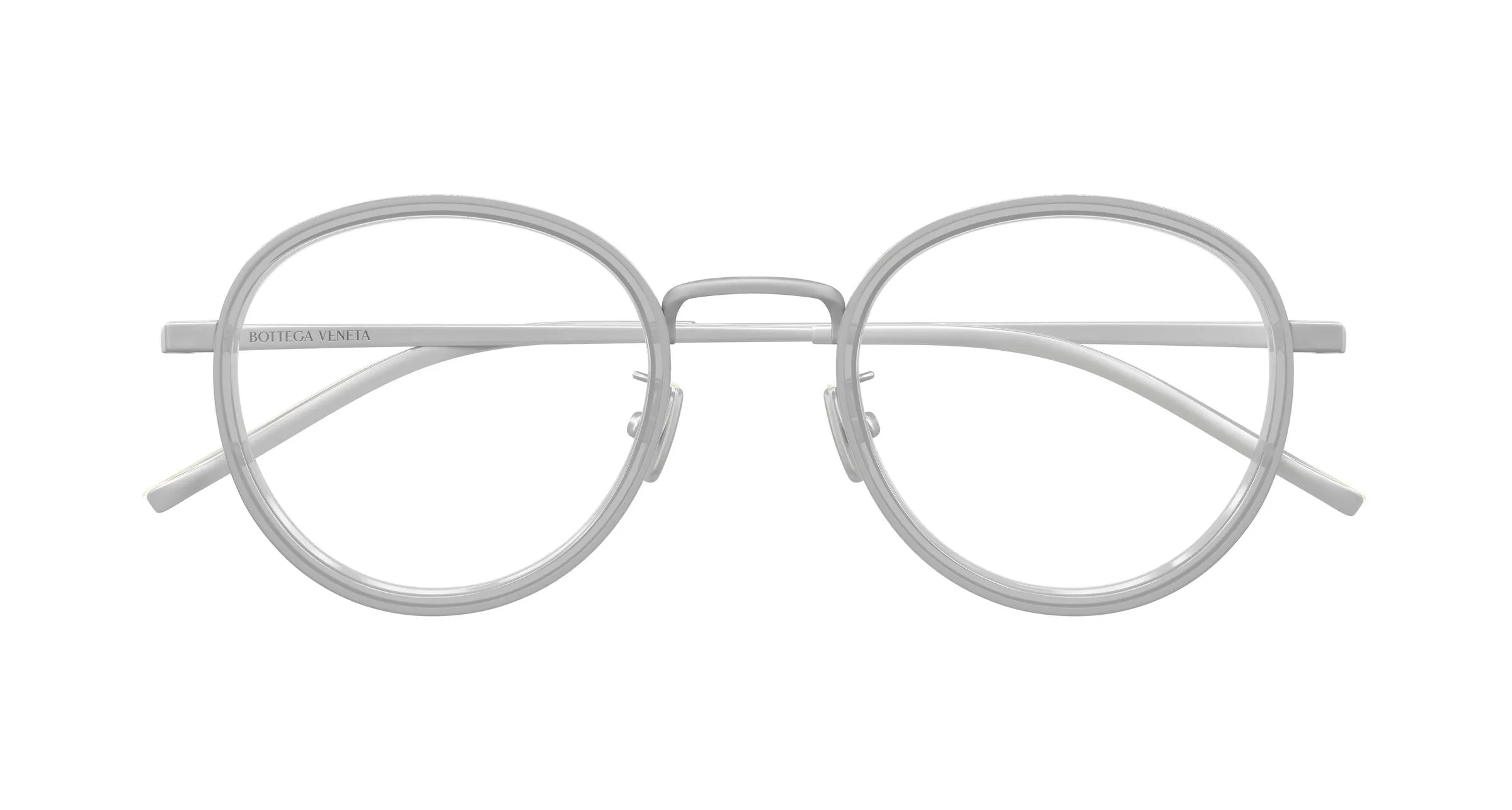 Bottega Veneta BV1428OA 004 Montature da vista Titanio Argento Trasparente Rotonda - immagine 2