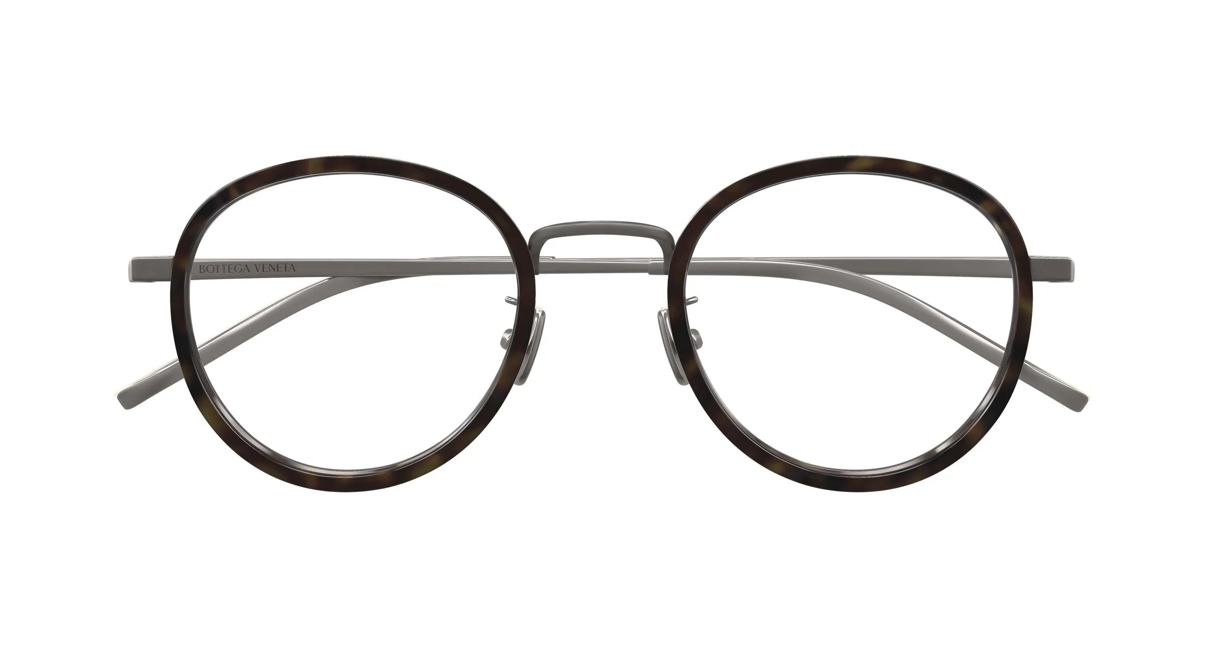 Bottega Veneta BV1428OA 002 Montature da vista Titanio Rutenio Trasparente Rotonda - immagine 2