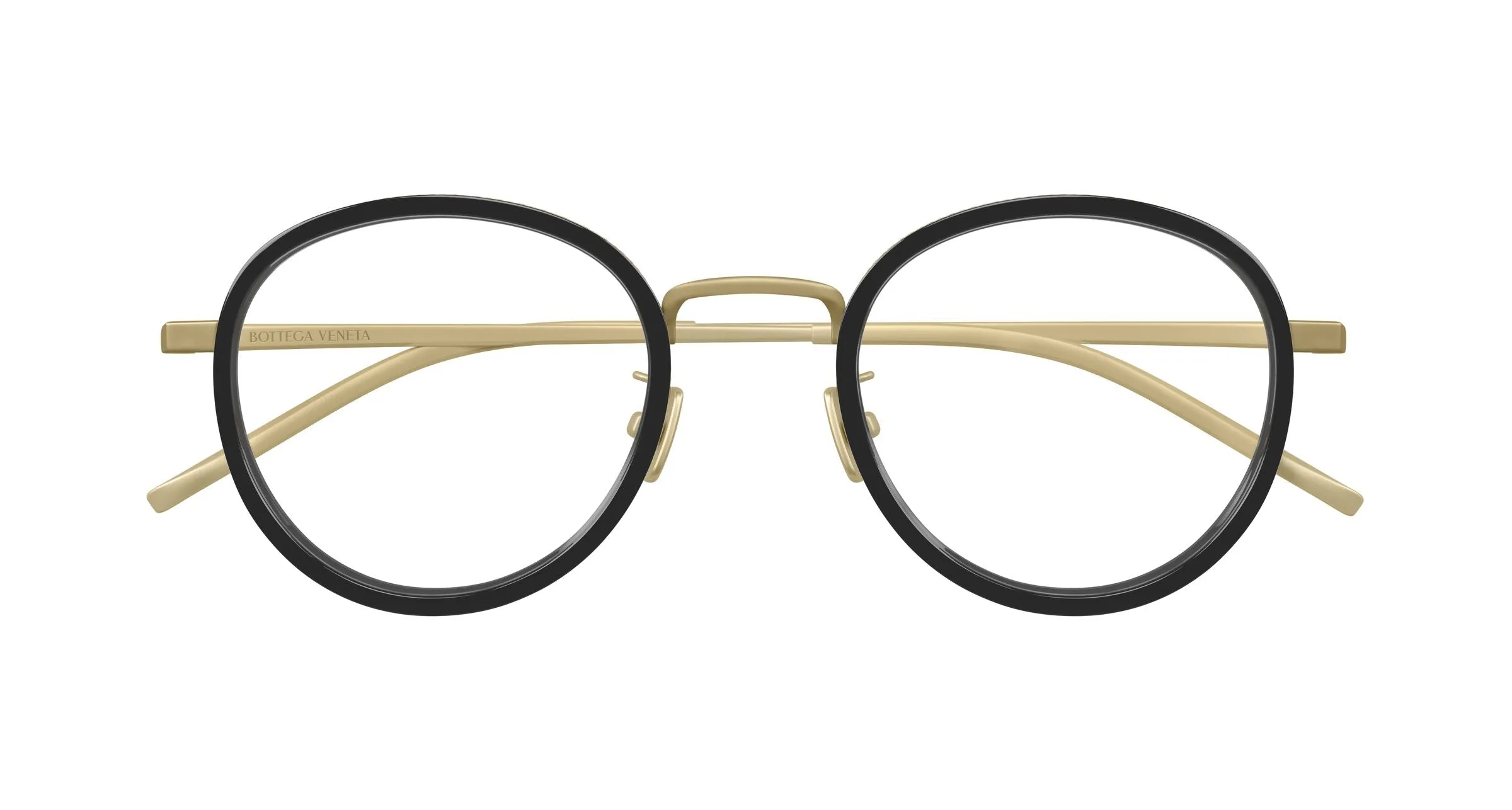 Bottega Veneta BV1428OA 001 Montature da vista Titanio Bronzo Trasparente Rotonda - immagine 2