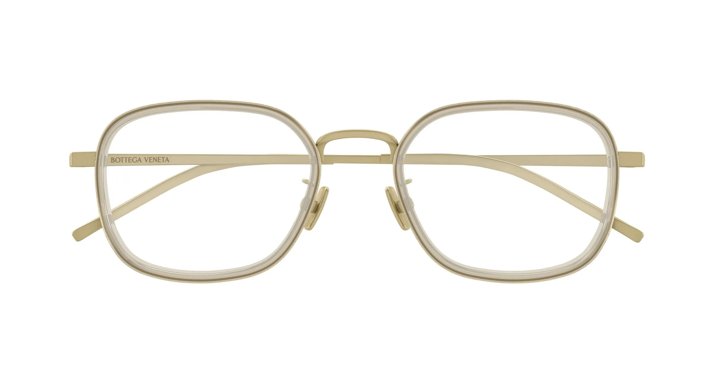 Bottega Veneta BV1427OA 003 Montature da vista Titanio Bronzo Trasparente Squadrata - immagine 2