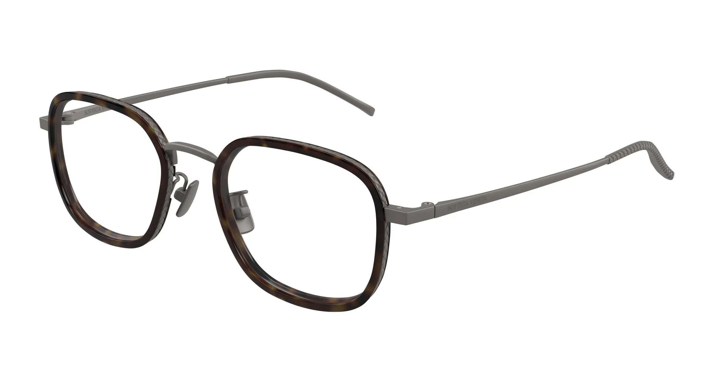 Bottega Veneta BV1427OA 002 Montature da vista Titanio Rutenio Trasparente Squadrata - immagine 1