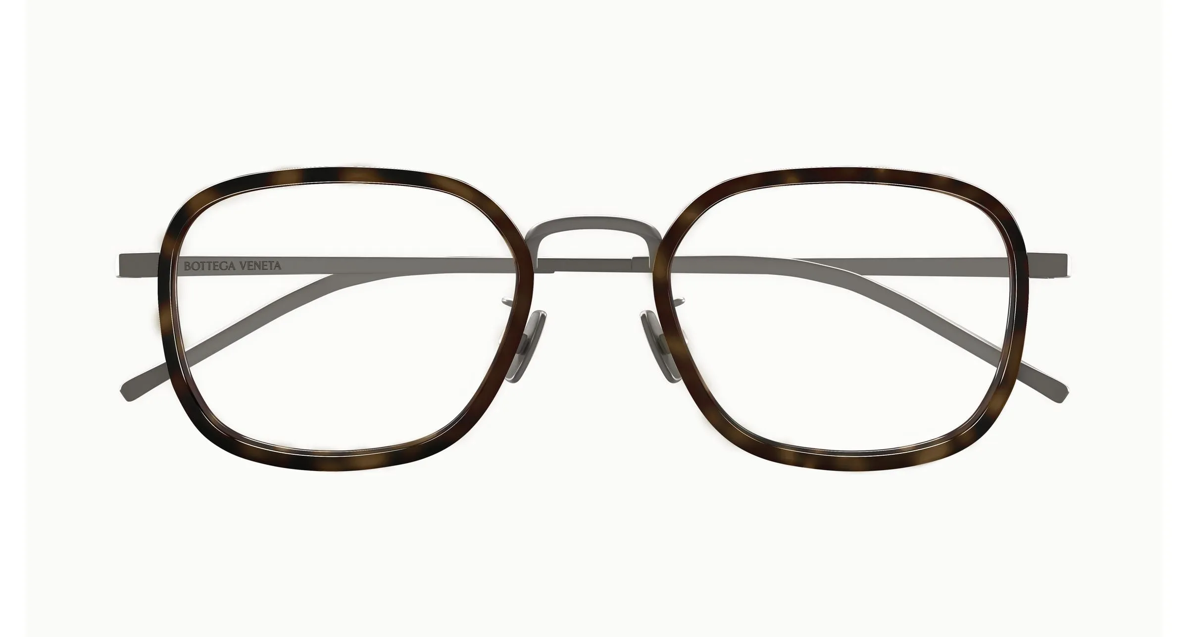 Bottega Veneta BV1427OA 002 Montature da vista Titanio Rutenio Trasparente Squadrata - immagine 2