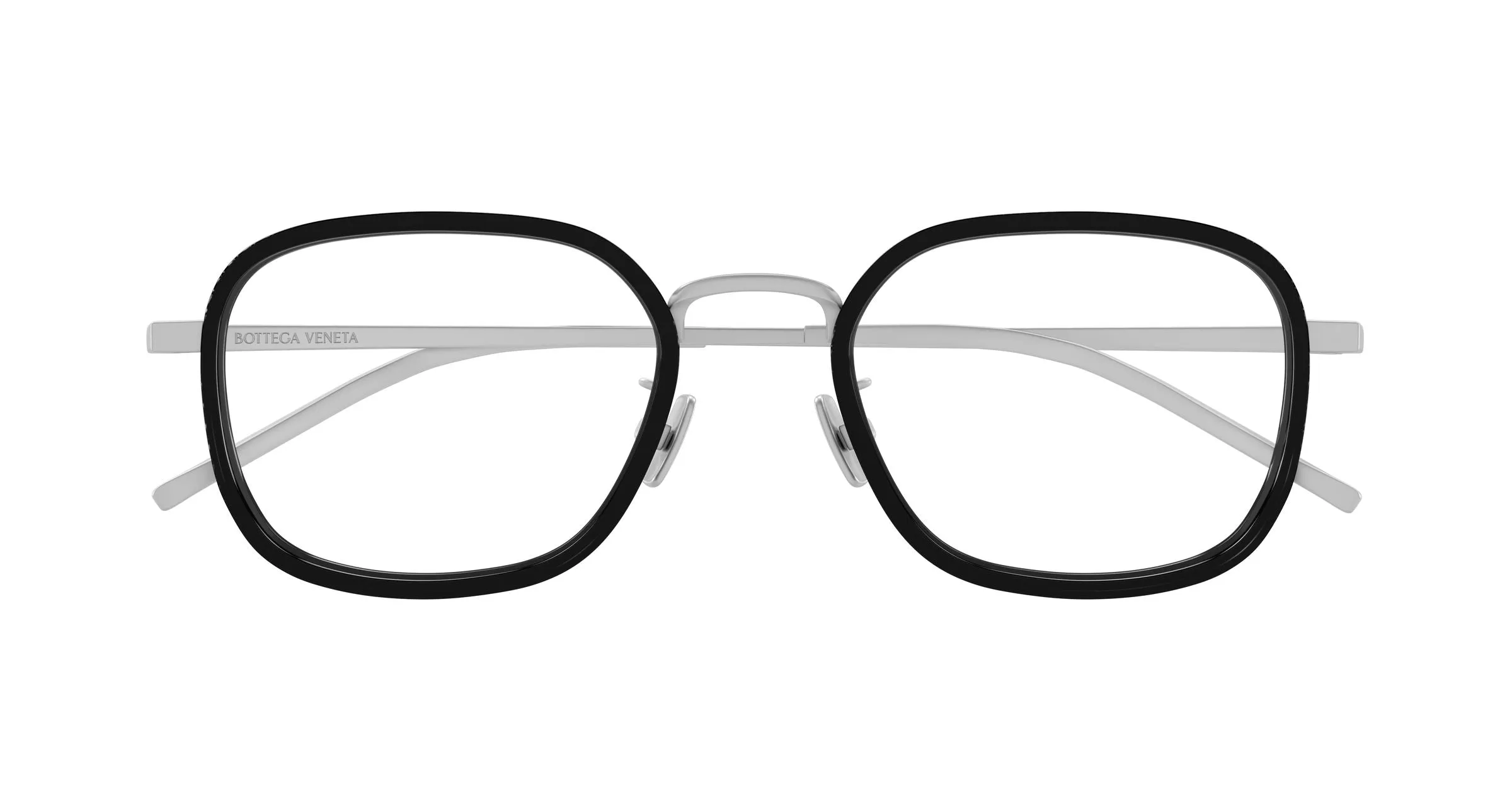 Bottega Veneta BV1427OA 001 Montature da vista Titanio Argento Trasparente Squadrata - immagine 2