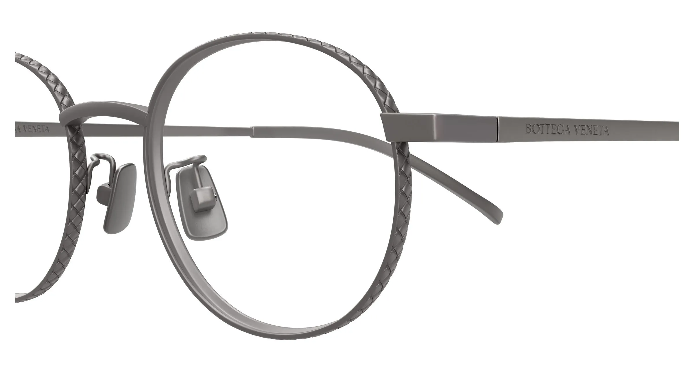 Bottega Veneta BV1426OA 003 Montature da vista Titanio Rutenio Trasparente Rotonda - immagine 3