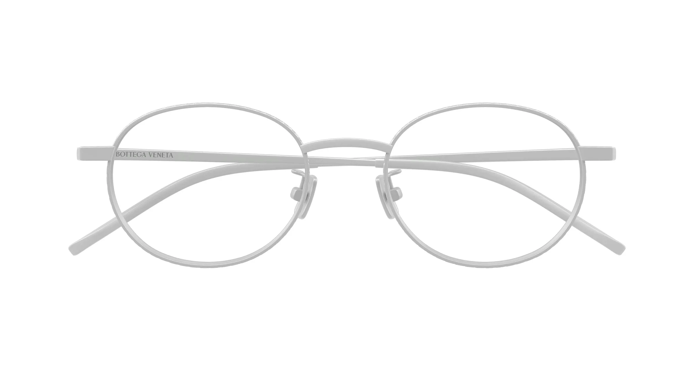 Bottega Veneta BV1426OA 002 Montature da vista Titanio Argento Trasparente Rotonda - immagine 2