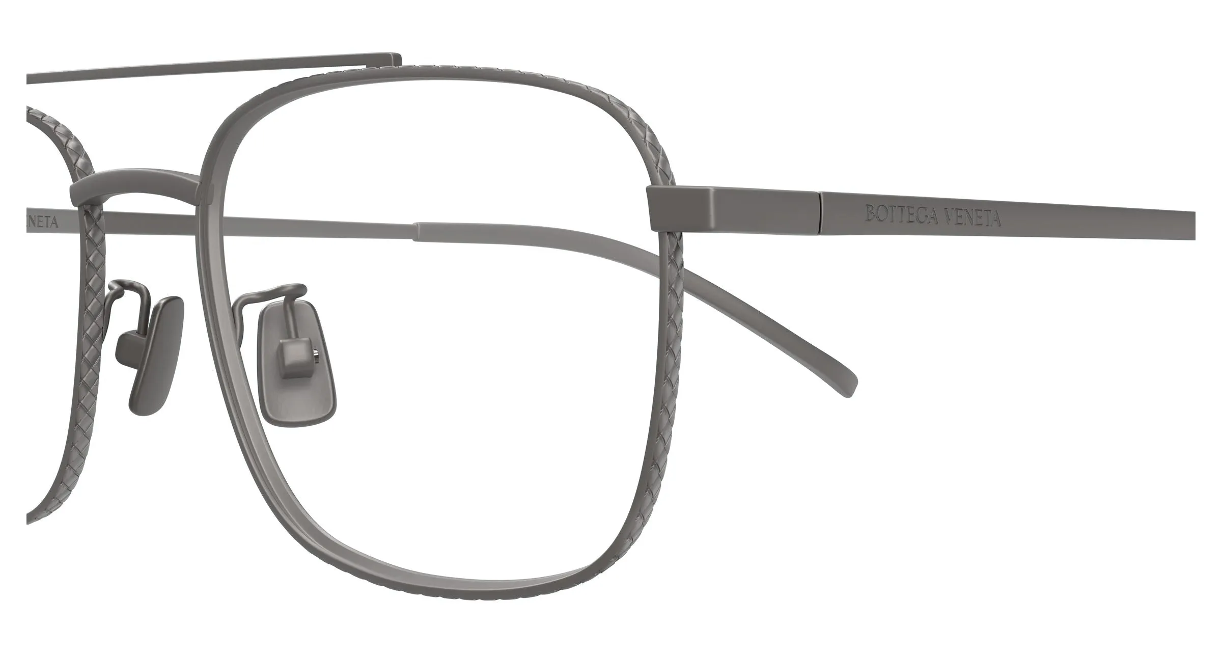 Bottega Veneta BV1425OA 003 Montature da vista Titanio Rutenio Trasparente Squadrata - immagine 3