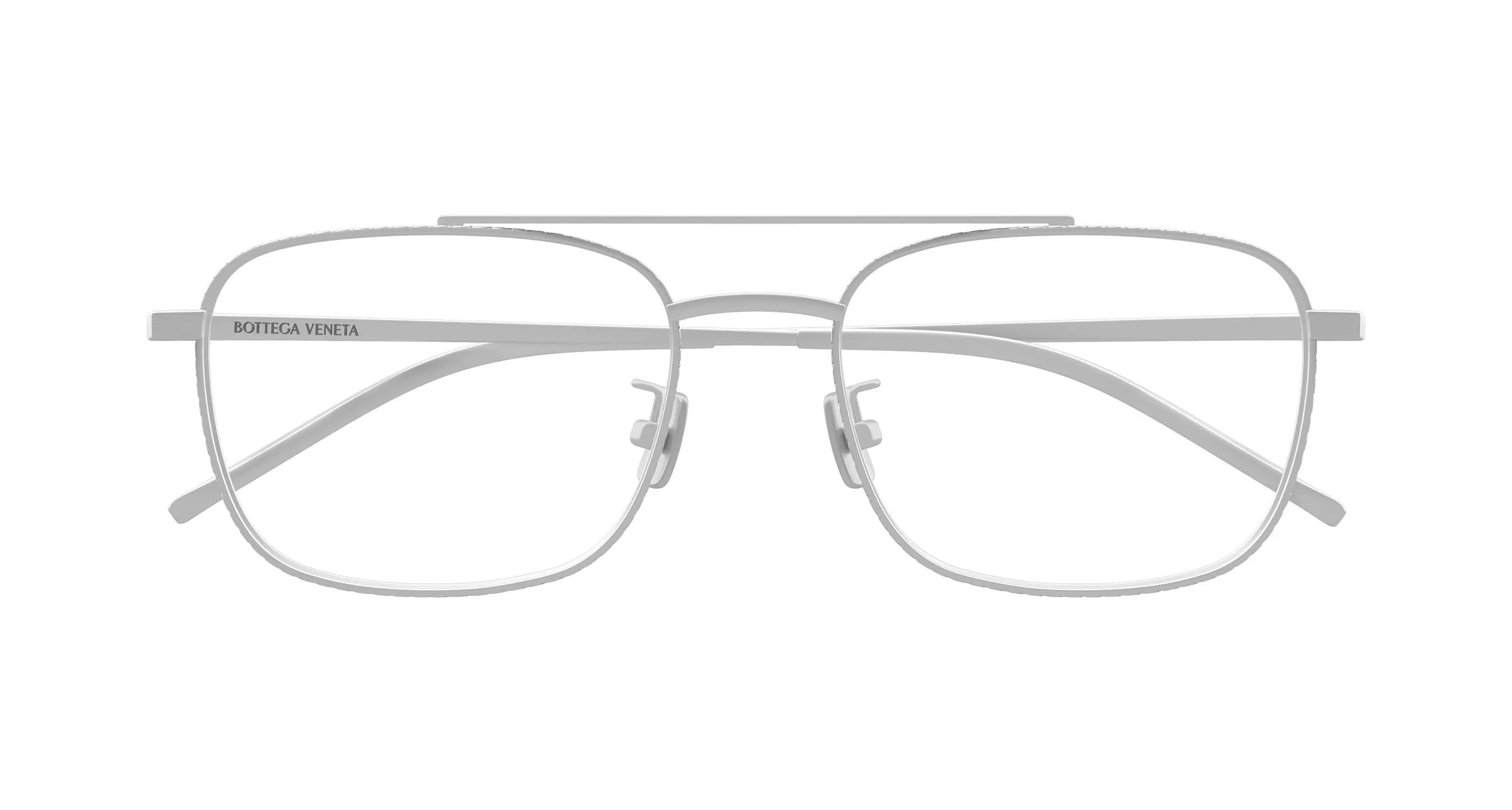 Bottega Veneta BV1425OA 002 Montature da vista Titanio Argento Trasparente Squadrata - immagine 2