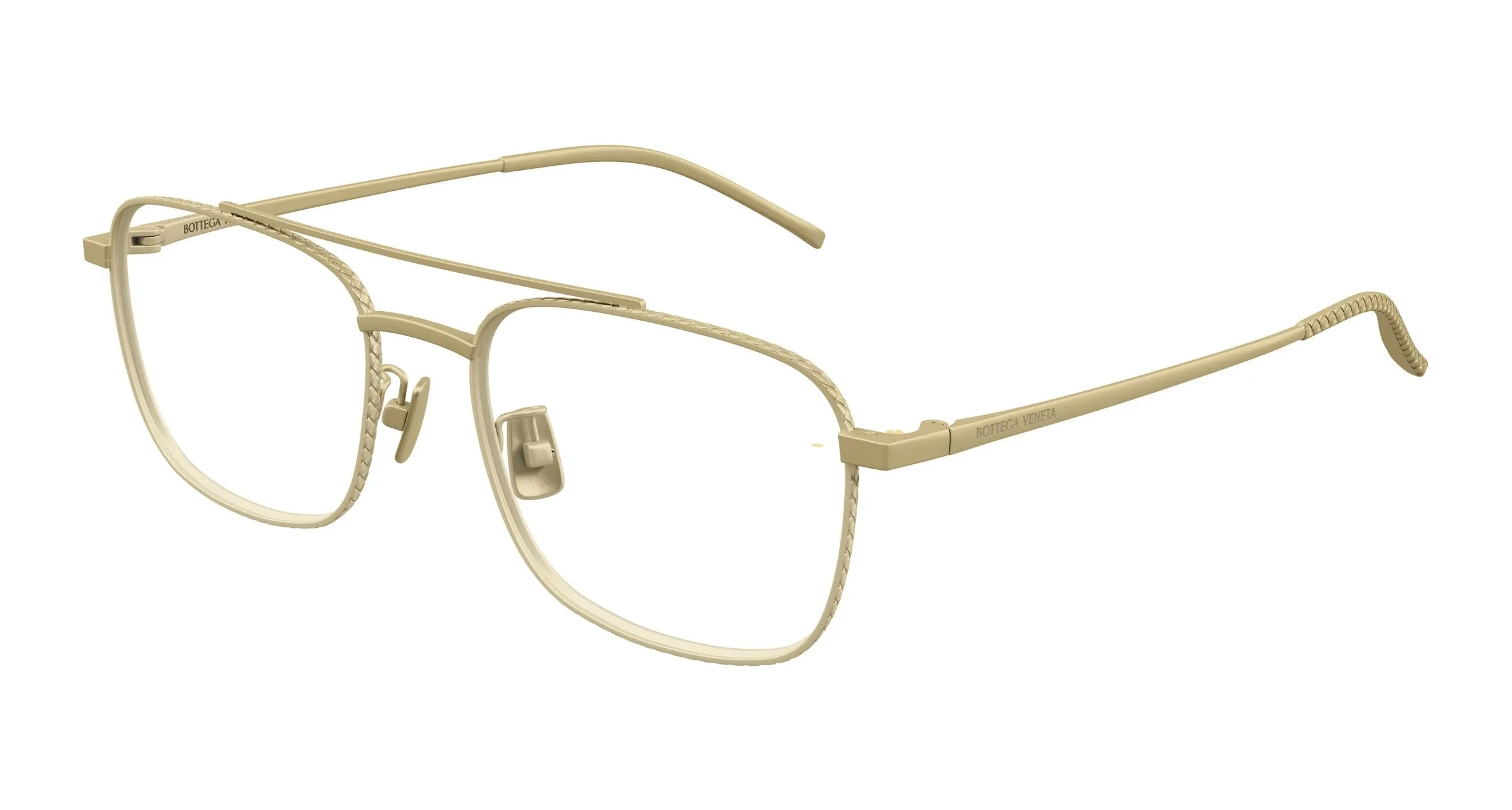 Bottega Veneta BV1425OA 001 Montature da vista Titanio Bronzo Trasparente Squadrata - immagine 1