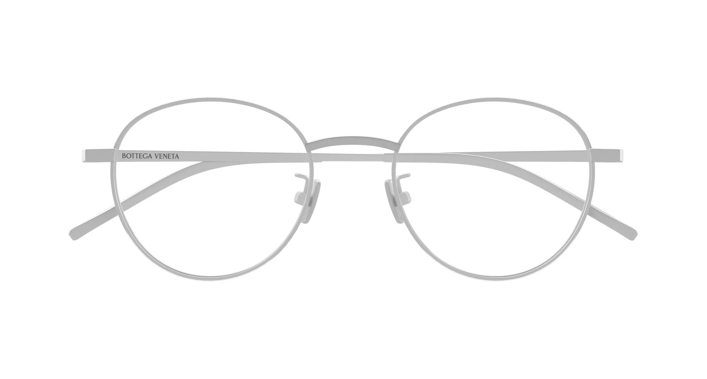 Bottega Veneta BV1424OA 002 Montature da vista Titanio Argento Trasparente Rotonda - immagine 2