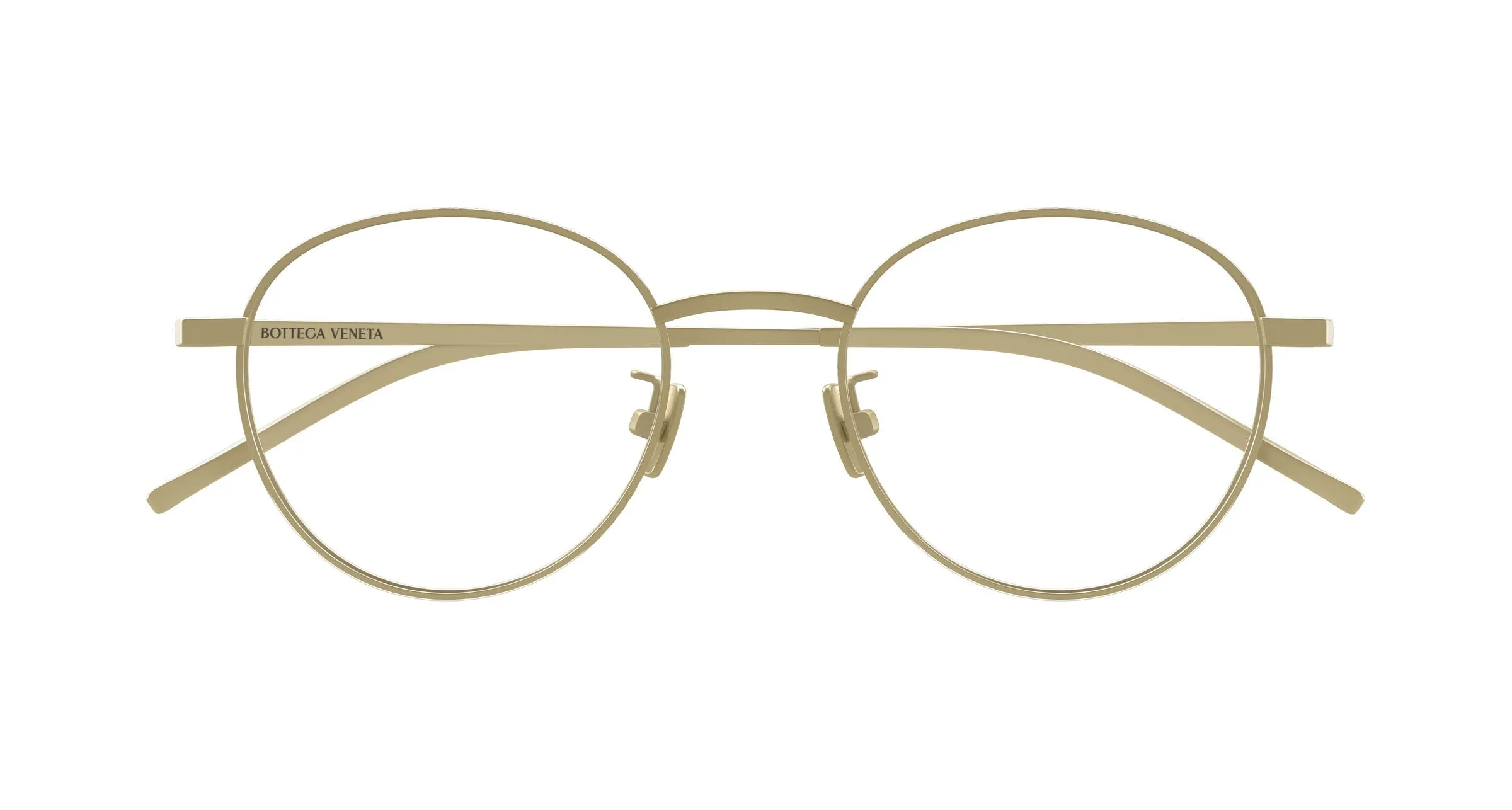 Bottega Veneta BV1424OA 001 Montature da vista Titanio Bronzo Trasparente Rotonda - immagine 2