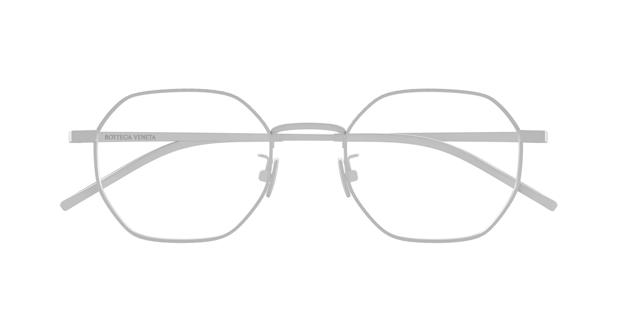 Bottega Veneta BV1423OA 002 Montature da vista Titanio Argento Trasparente Rotonda - immagine 2