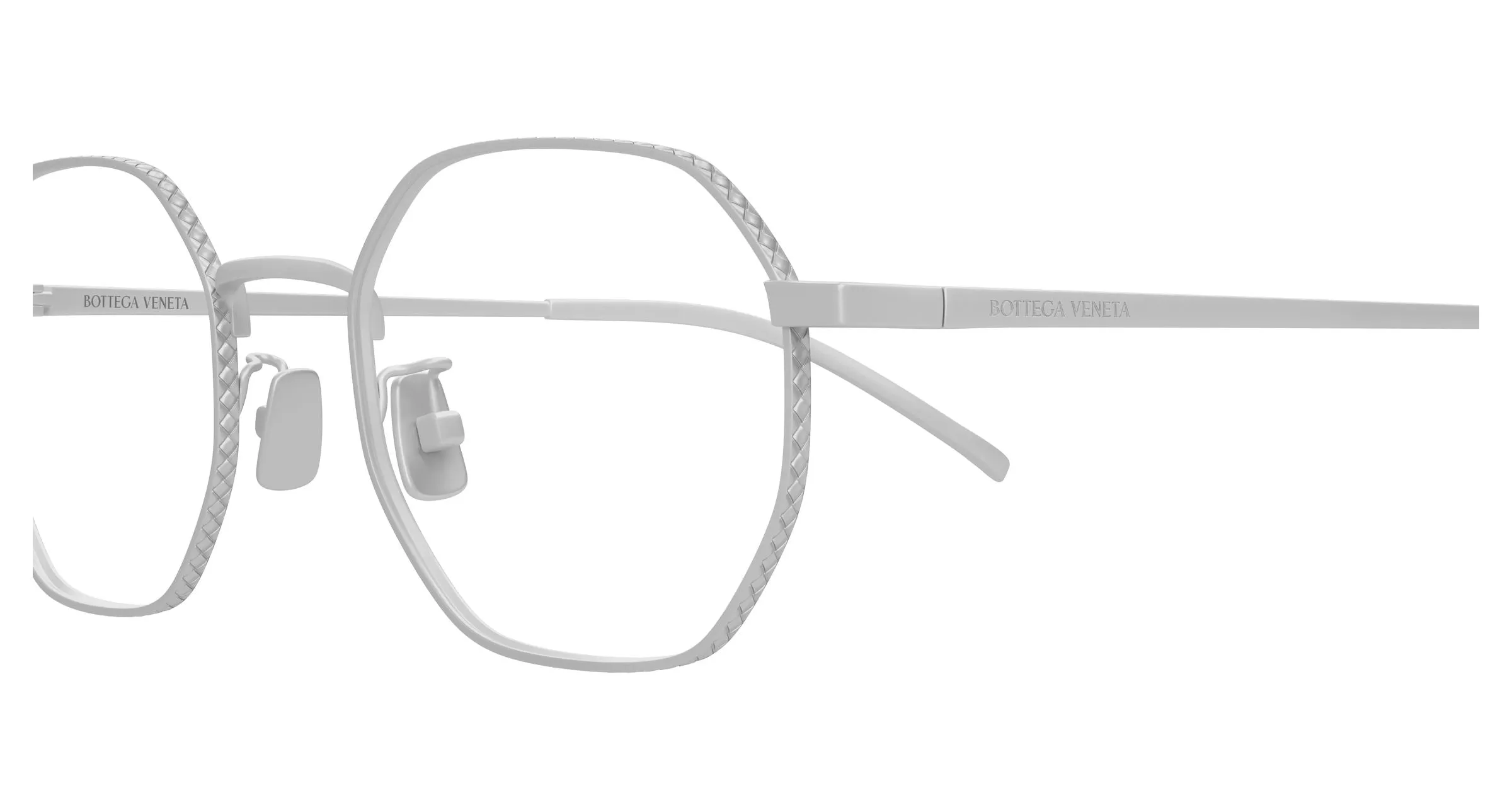 Bottega Veneta BV1423OA 002 Montature da vista Titanio Argento Trasparente Rotonda - immagine 3