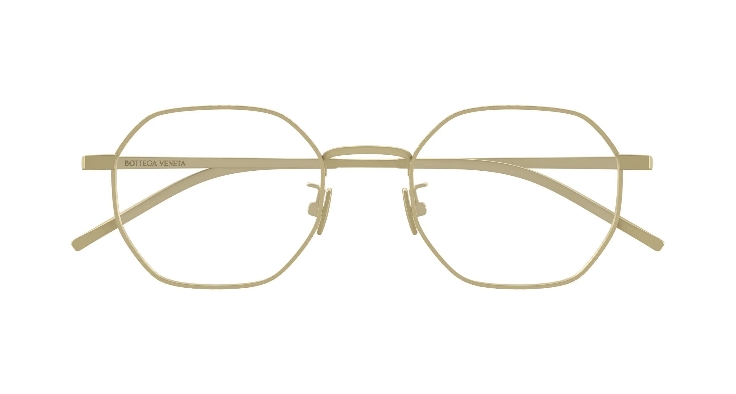 Bottega Veneta BV1423OA 001 Montature da vista Titanio Bronzo Trasparente Rotonda - immagine 2