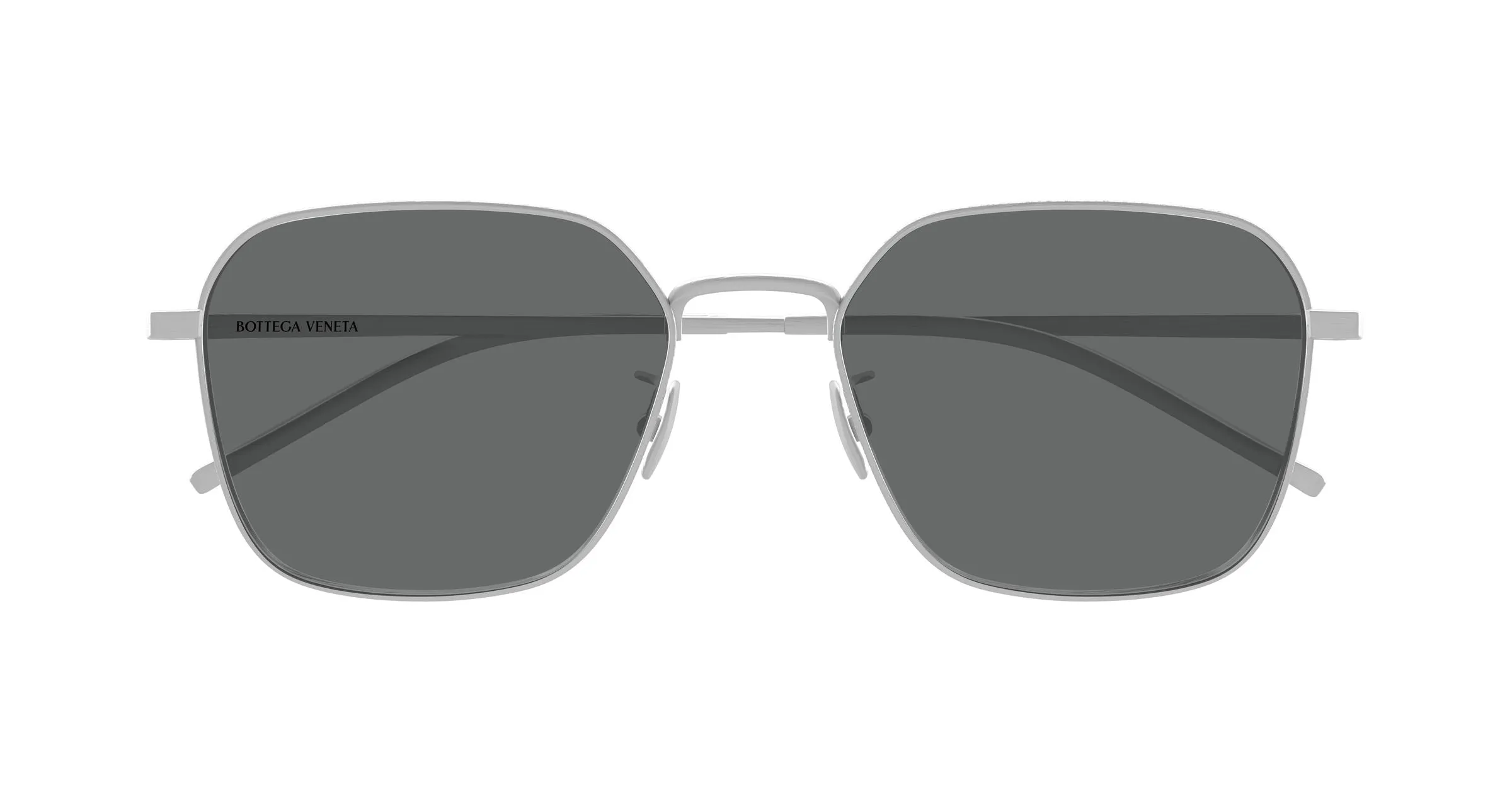 Bottega Veneta BV1422SA 004 Occhiali da sole Titanio Argento Grigio Rotonda - immagine 2