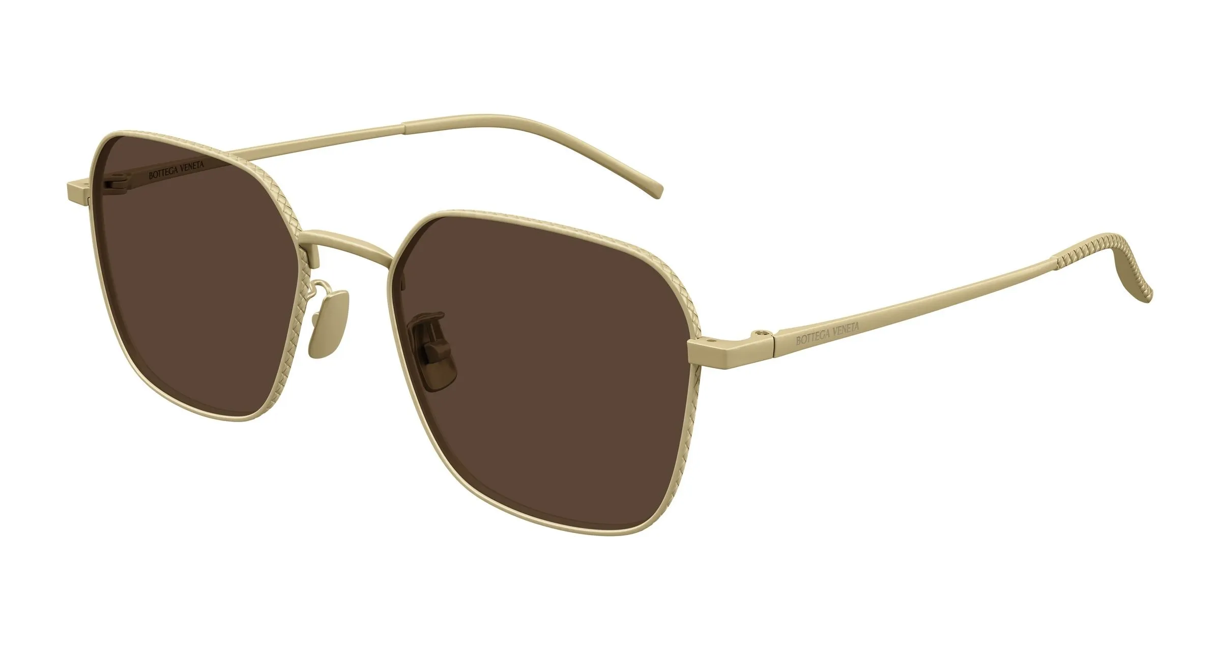 Bottega Veneta BV1422SA 001 Occhiali da sole Titanio Bronzo Marrone Rotonda - immagine 1