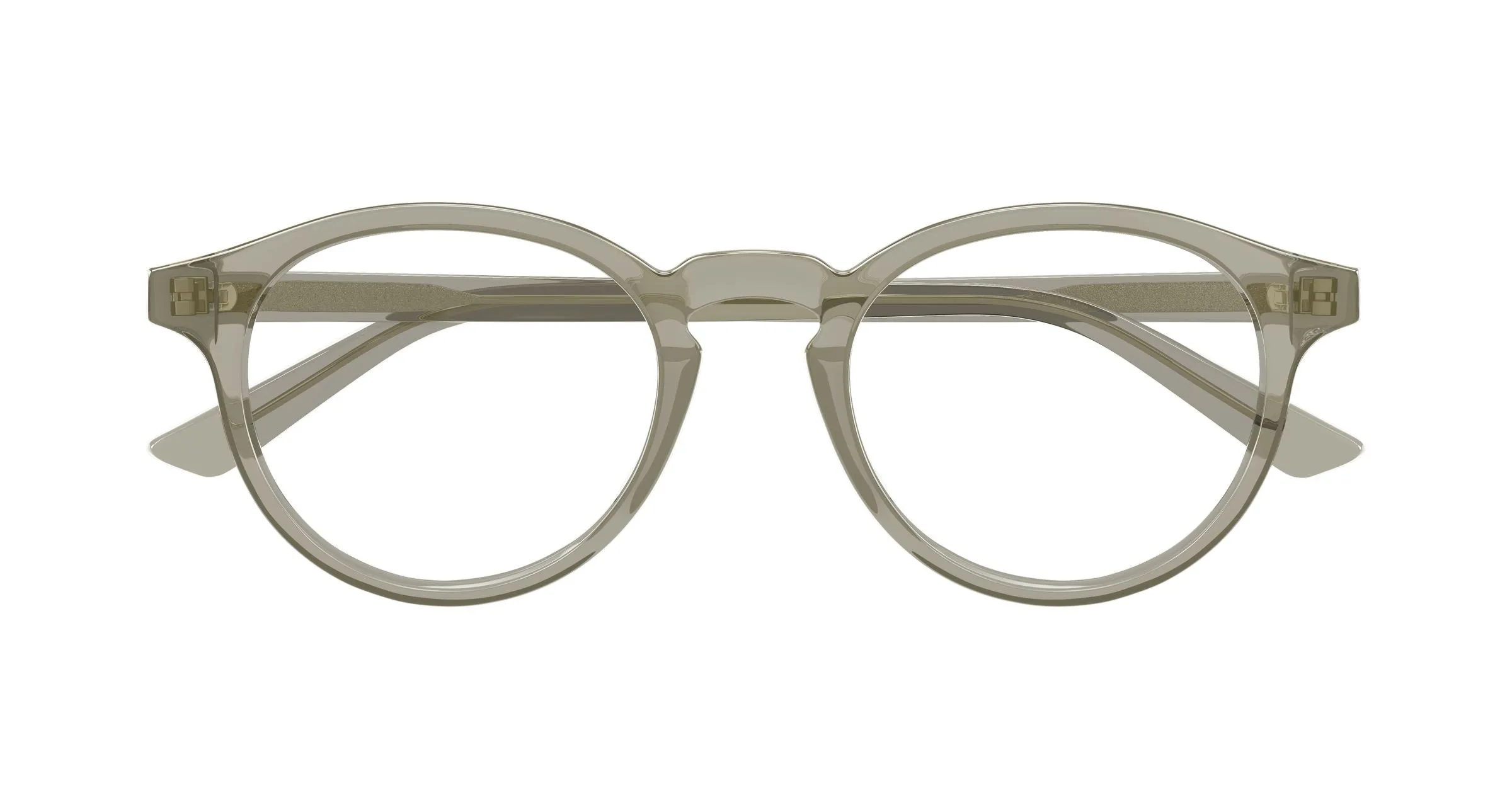 Bottega Veneta BV1420O 003 Montature da vista Acetato Marrone Trasparente Rotonda - immagine 2