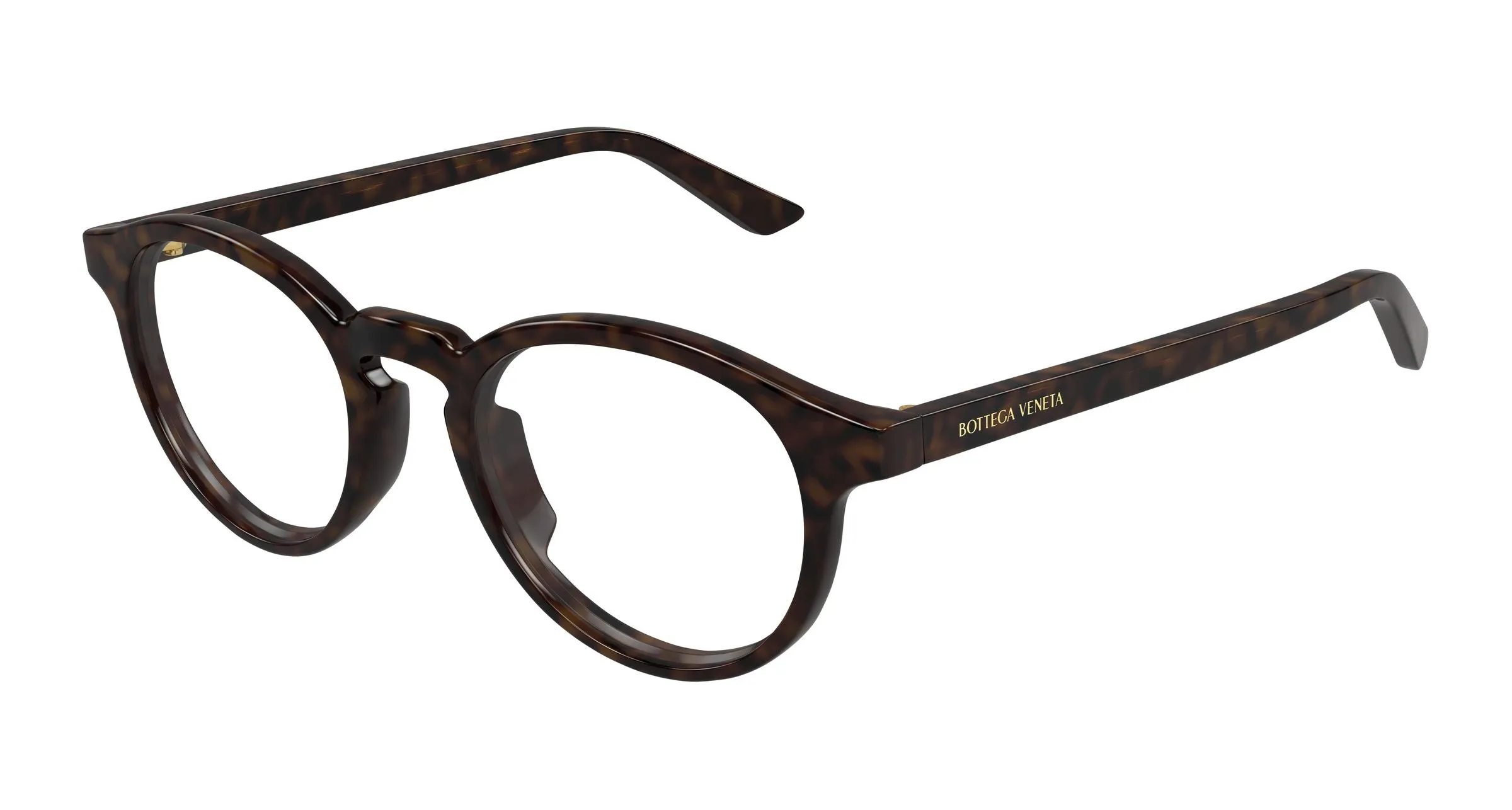 Bottega Veneta BV1420O 002 Montature da vista Acetato Havana Trasparente Rotonda - immagine 1