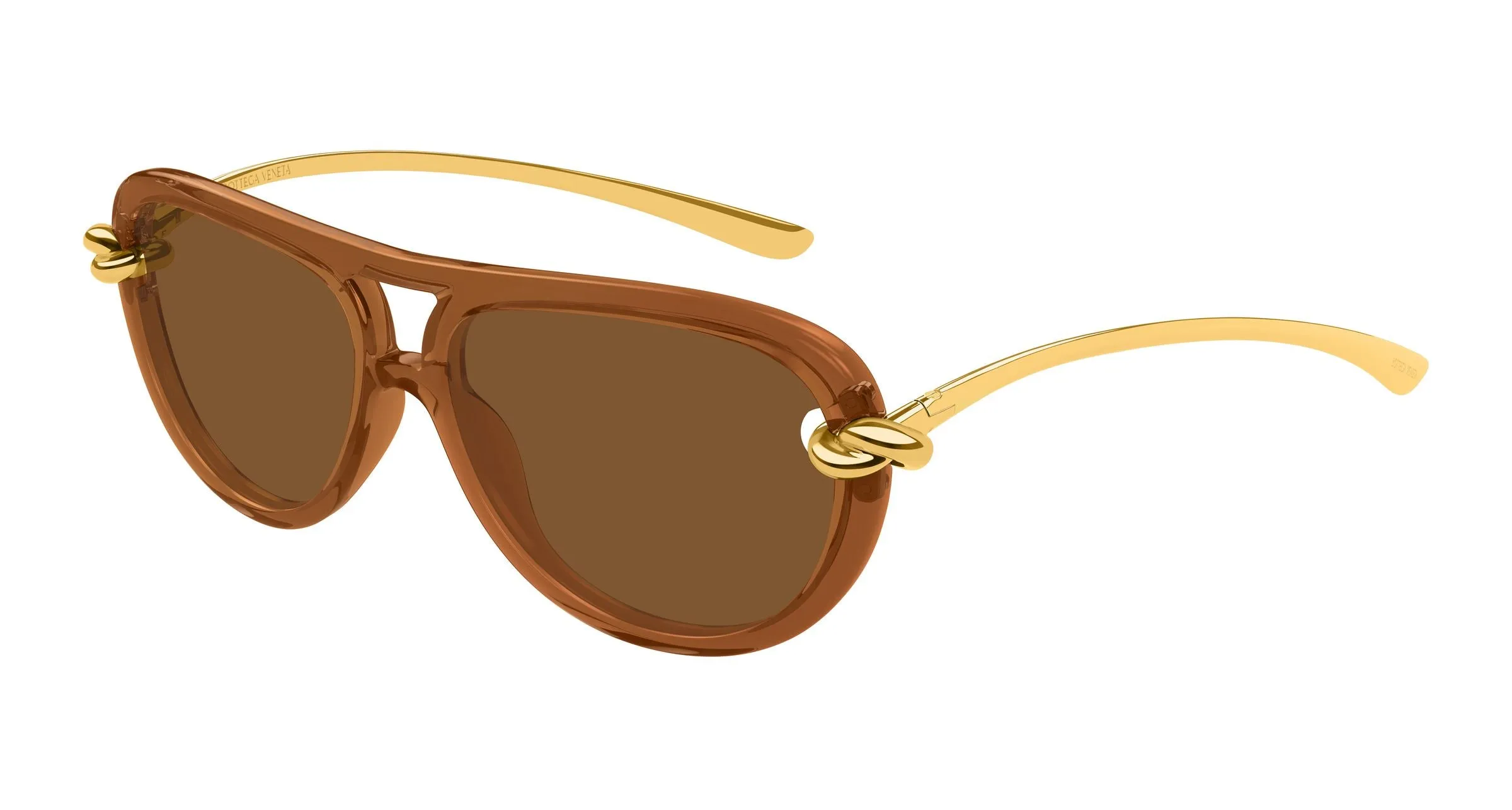 Bottega Veneta BV1418S 004 Occhiali da sole Bio-iniettato Marrone Marrone Pilot - immagine 1