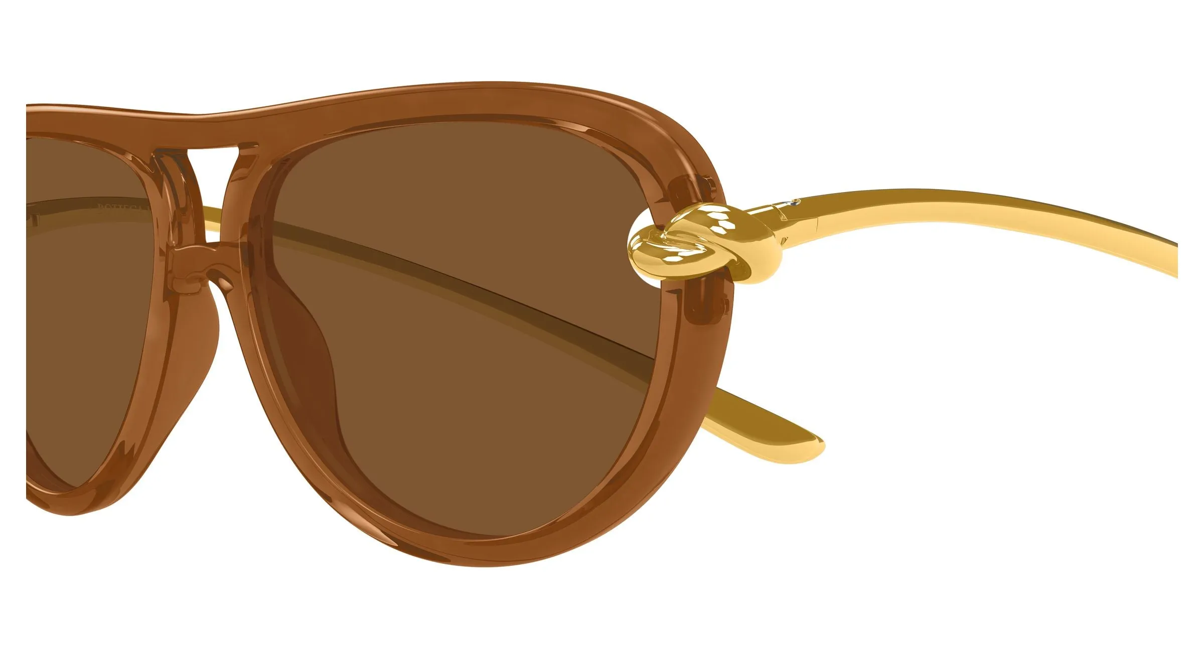 Bottega Veneta BV1418S 004 Occhiali da sole Bio-iniettato Marrone Marrone Pilot - immagine 3
