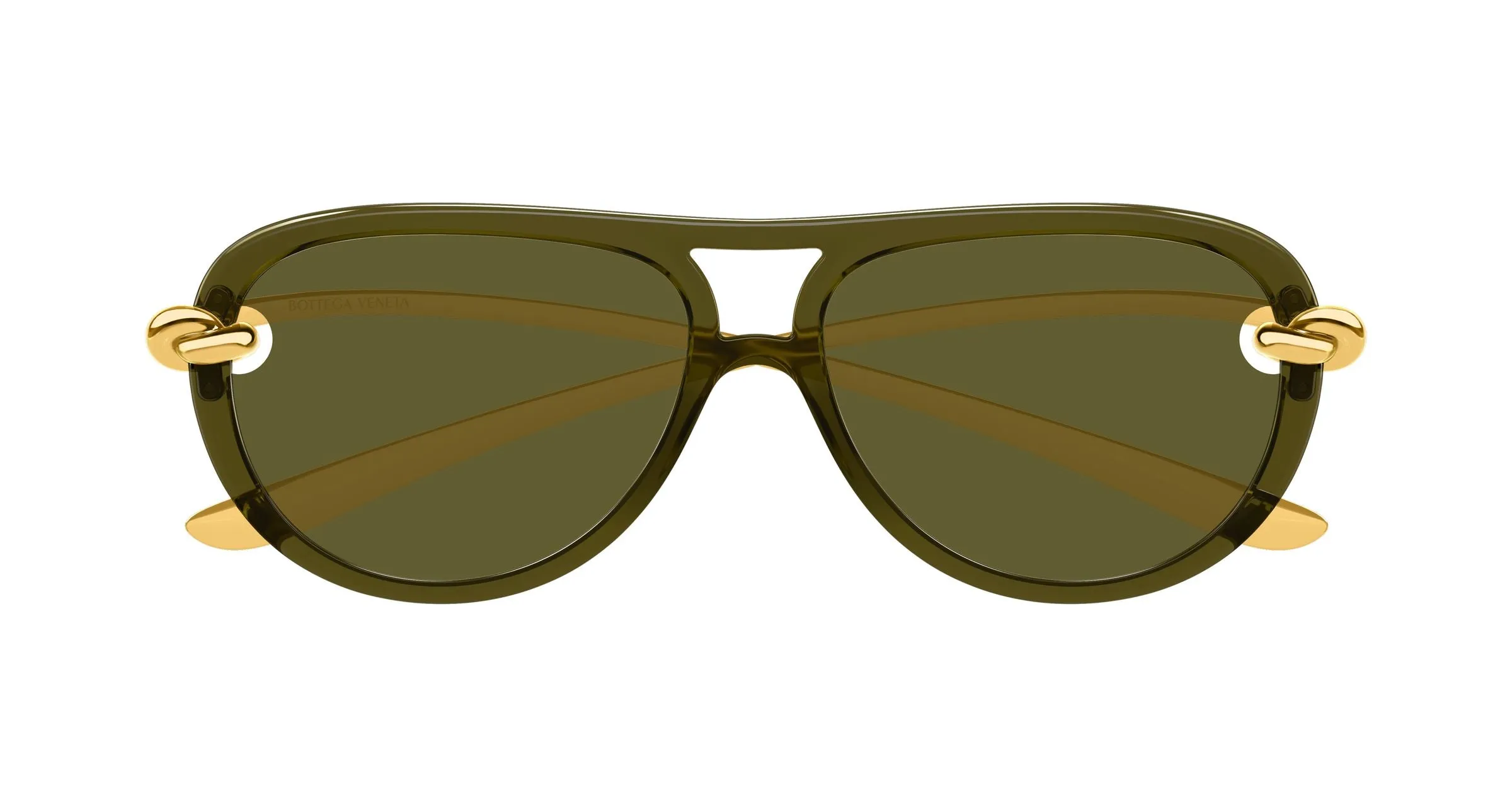 Bottega Veneta BV1418S 003 Occhiali da sole Bio-iniettato Verde Verde Pilot - immagine 2