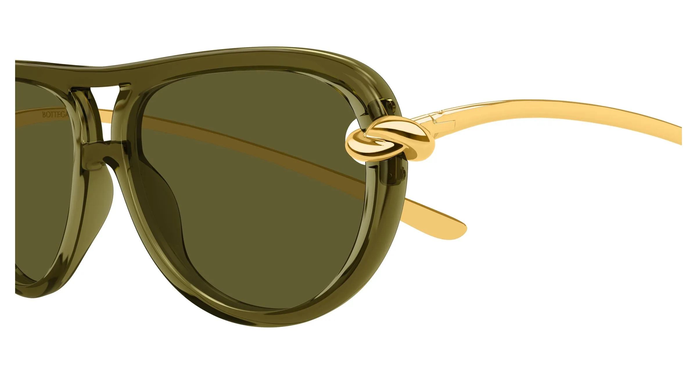 Bottega Veneta BV1418S 003 Occhiali da sole Bio-iniettato Verde Verde Pilot - immagine 3