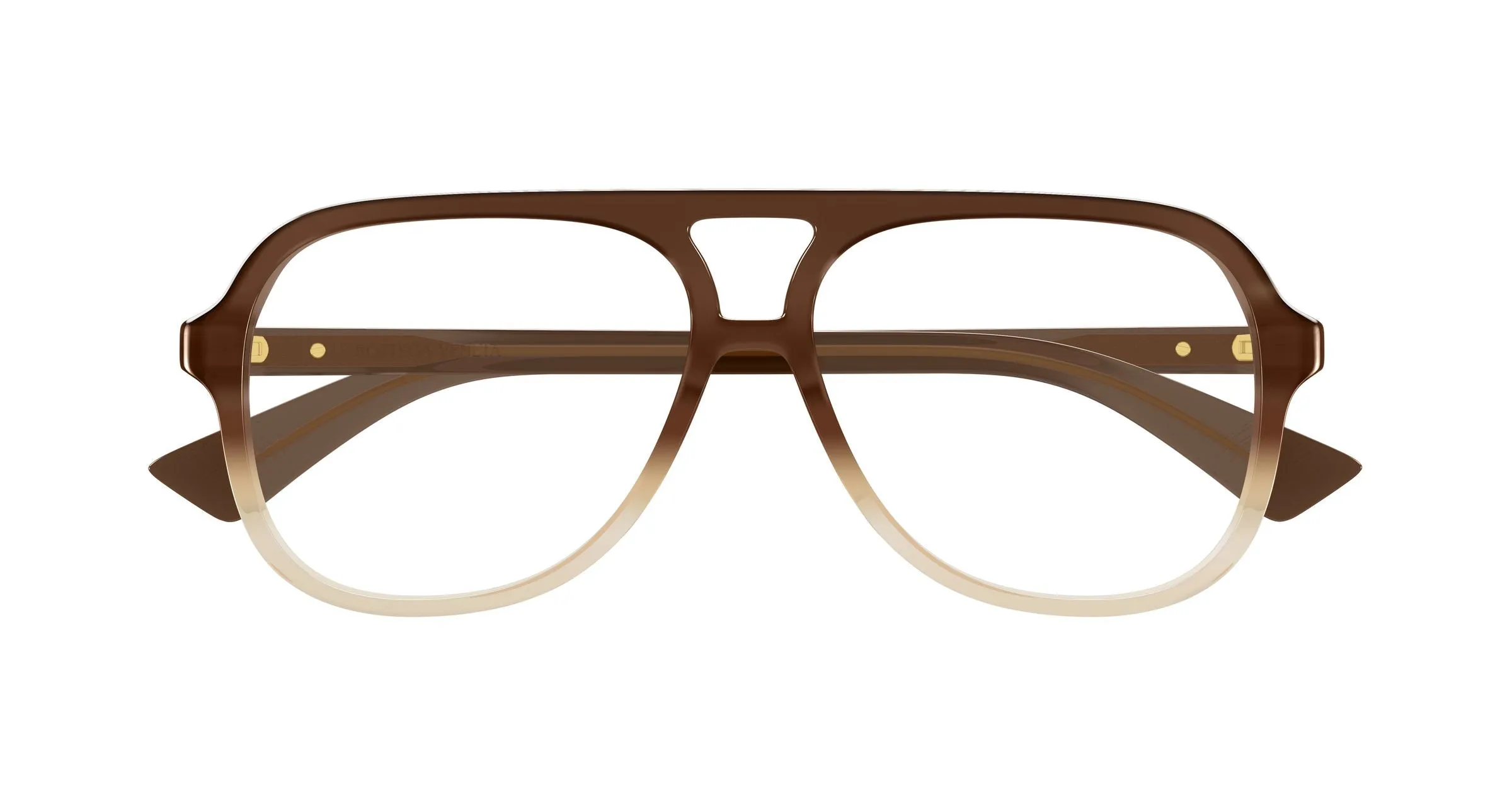 Bottega Veneta BV1417O 004 Montature da vista Acetato Marrone Trasparente Pilot - immagine 2