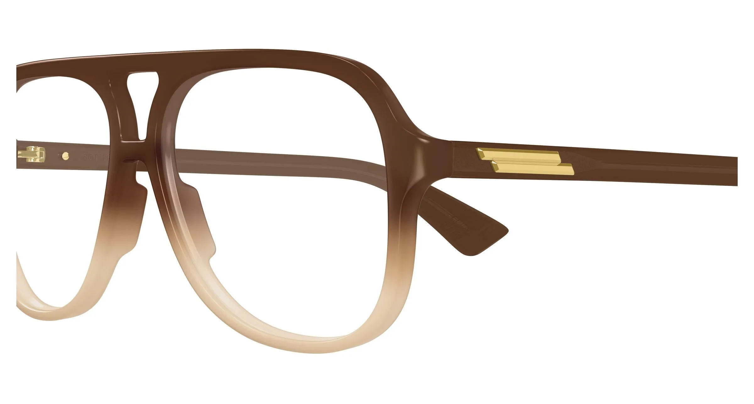 Bottega Veneta BV1417O 004 Montature da vista Acetato Marrone Trasparente Pilot - immagine 3