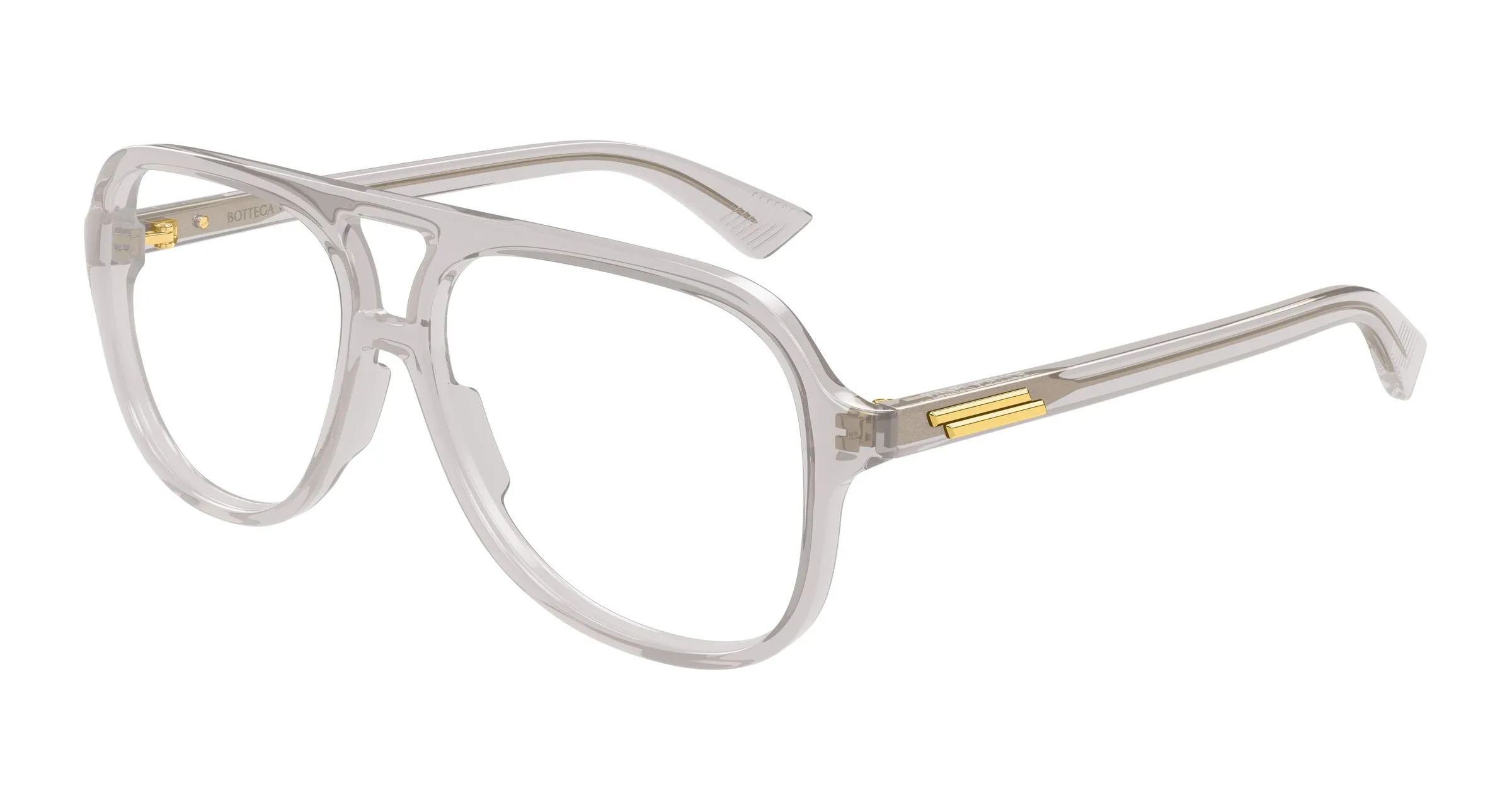 Bottega Veneta BV1417O 003 Montature da vista Acetato Grigio Trasparente Pilot - immagine 1