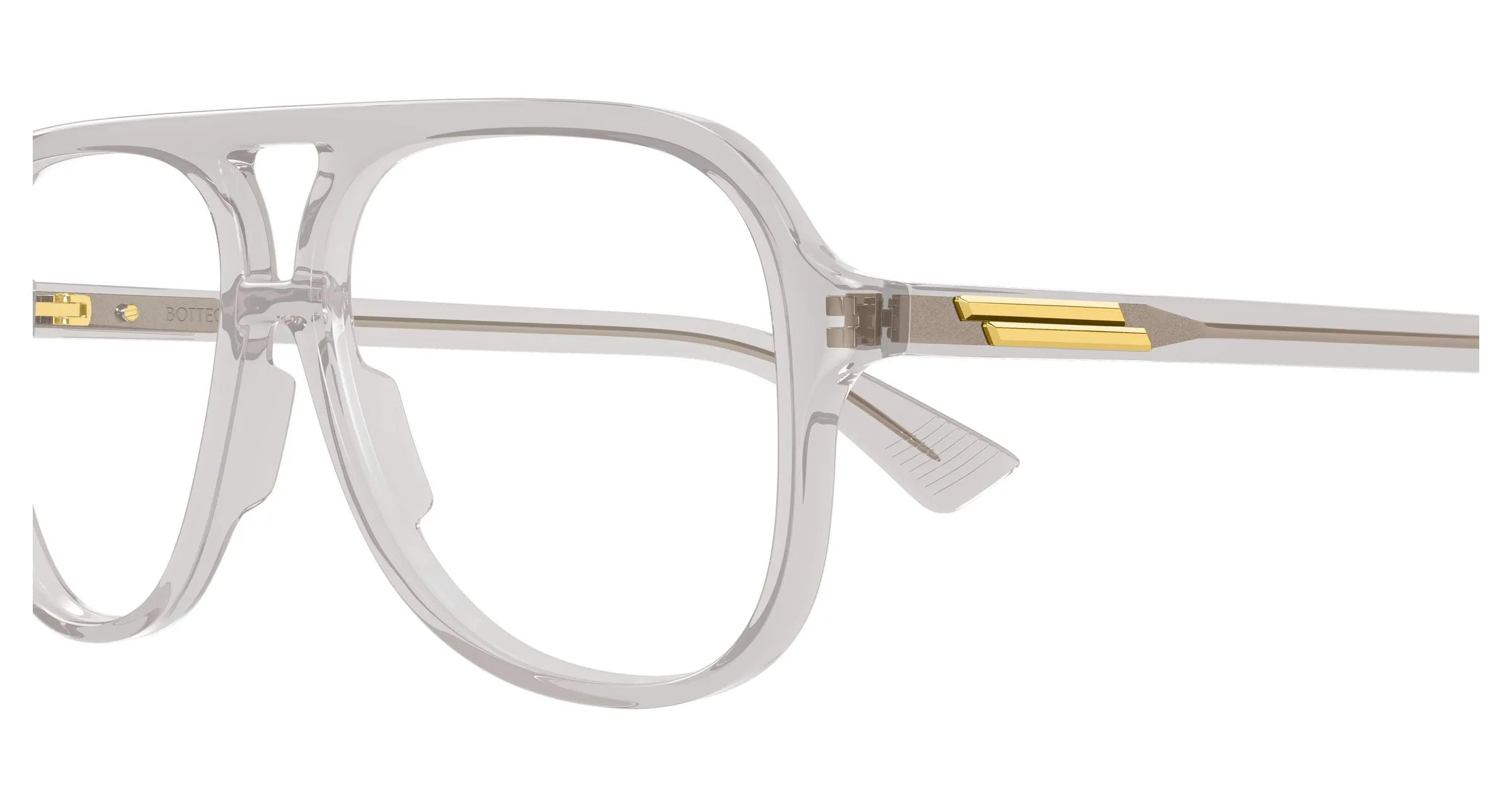Bottega Veneta BV1417O 003 Montature da vista Acetato Grigio Trasparente Pilot - immagine 3