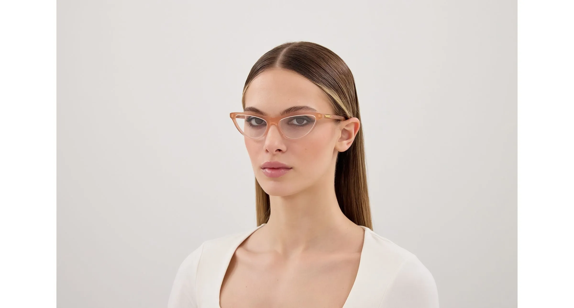 Bottega Veneta BV1416O 004 Montature da vista Acetato Rosa Trasparente Cat Eye - immagine 4