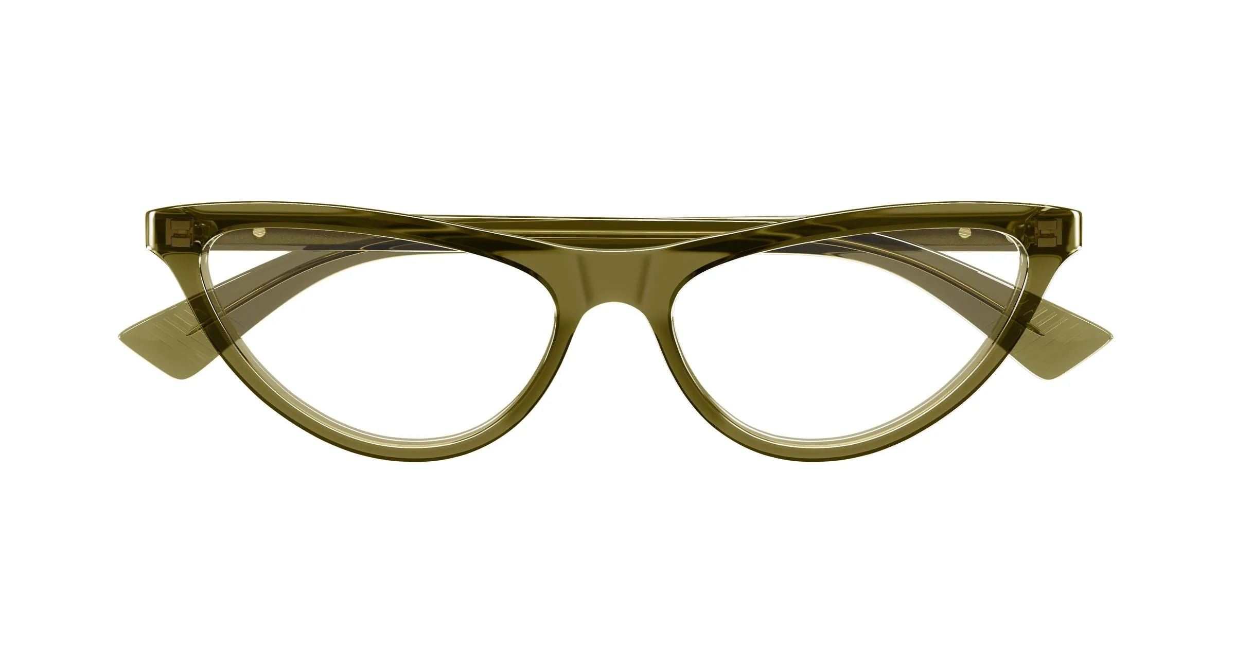 Bottega Veneta BV1416O 003 Montature da vista Acetato Verde Trasparente Cat Eye - immagine 2