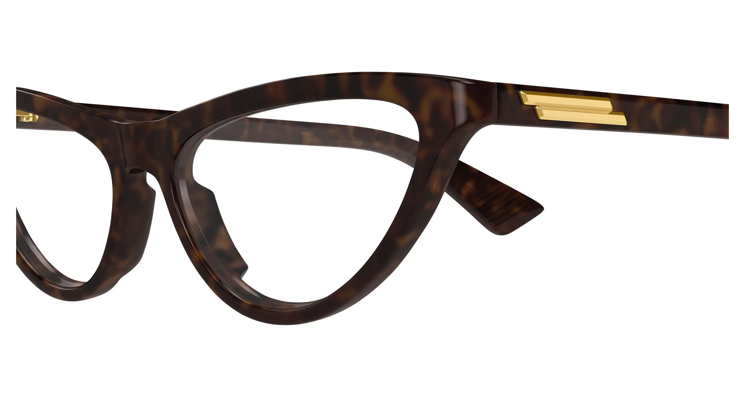 Bottega Veneta BV1416O 002 Montature da vista Acetato Havana Trasparente Cat Eye - immagine 3