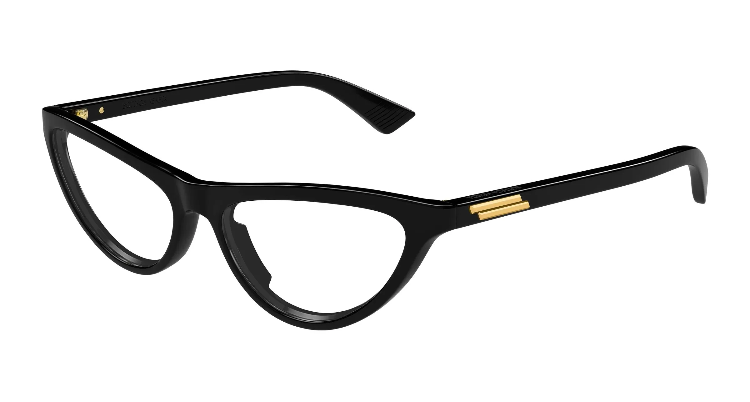 Bottega Veneta BV1416O 001 Montature da vista Acetato Nero Trasparente Cat Eye - immagine 1