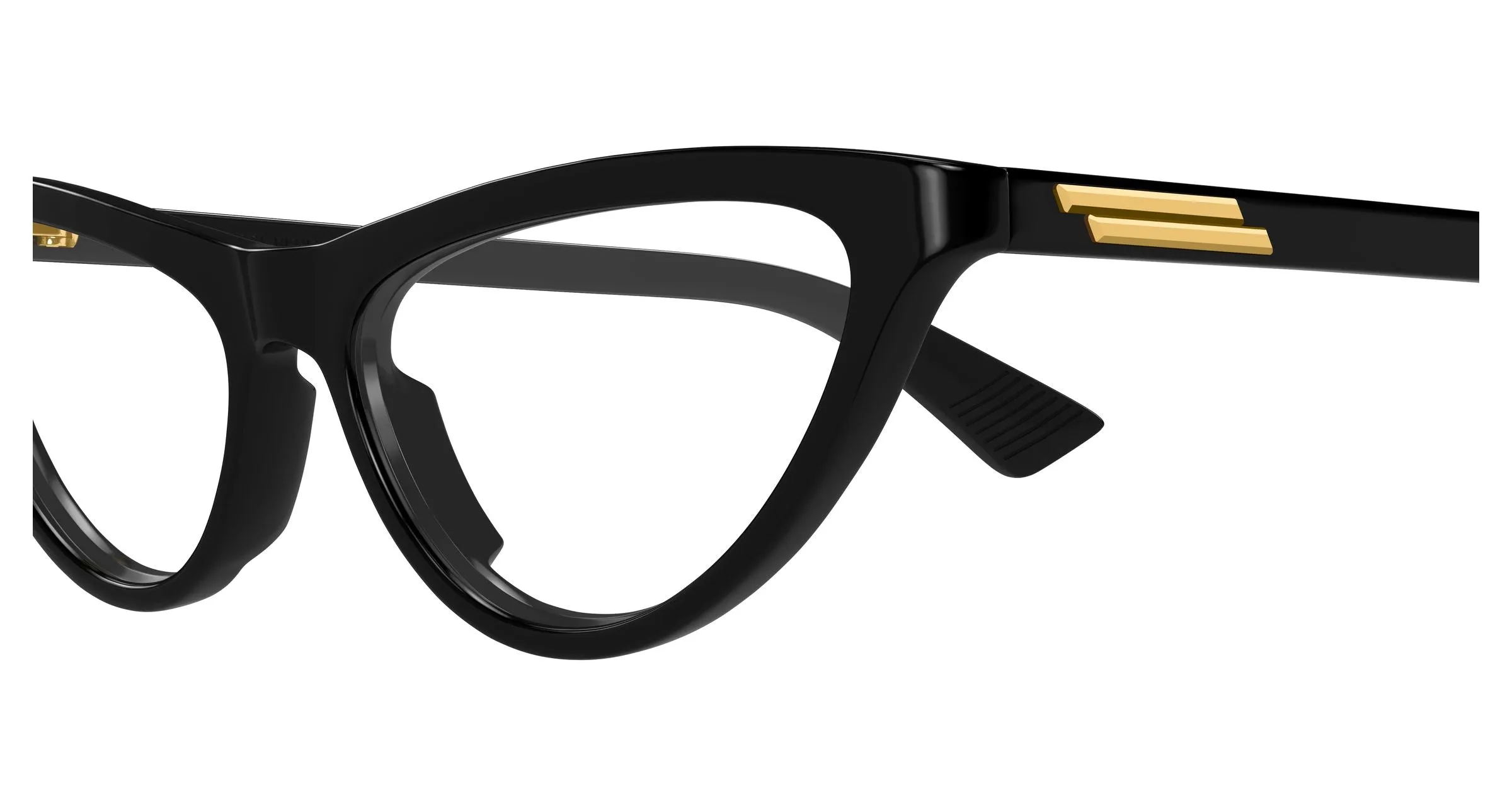 Bottega Veneta BV1416O 001 Montature da vista Acetato Nero Trasparente Cat Eye - immagine 3