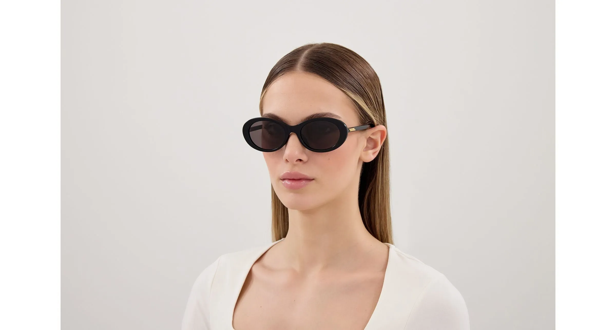 Bottega Veneta BV1415SK 001 Occhiali da sole Acetato Nero Grigio Rotonda - immagine 4