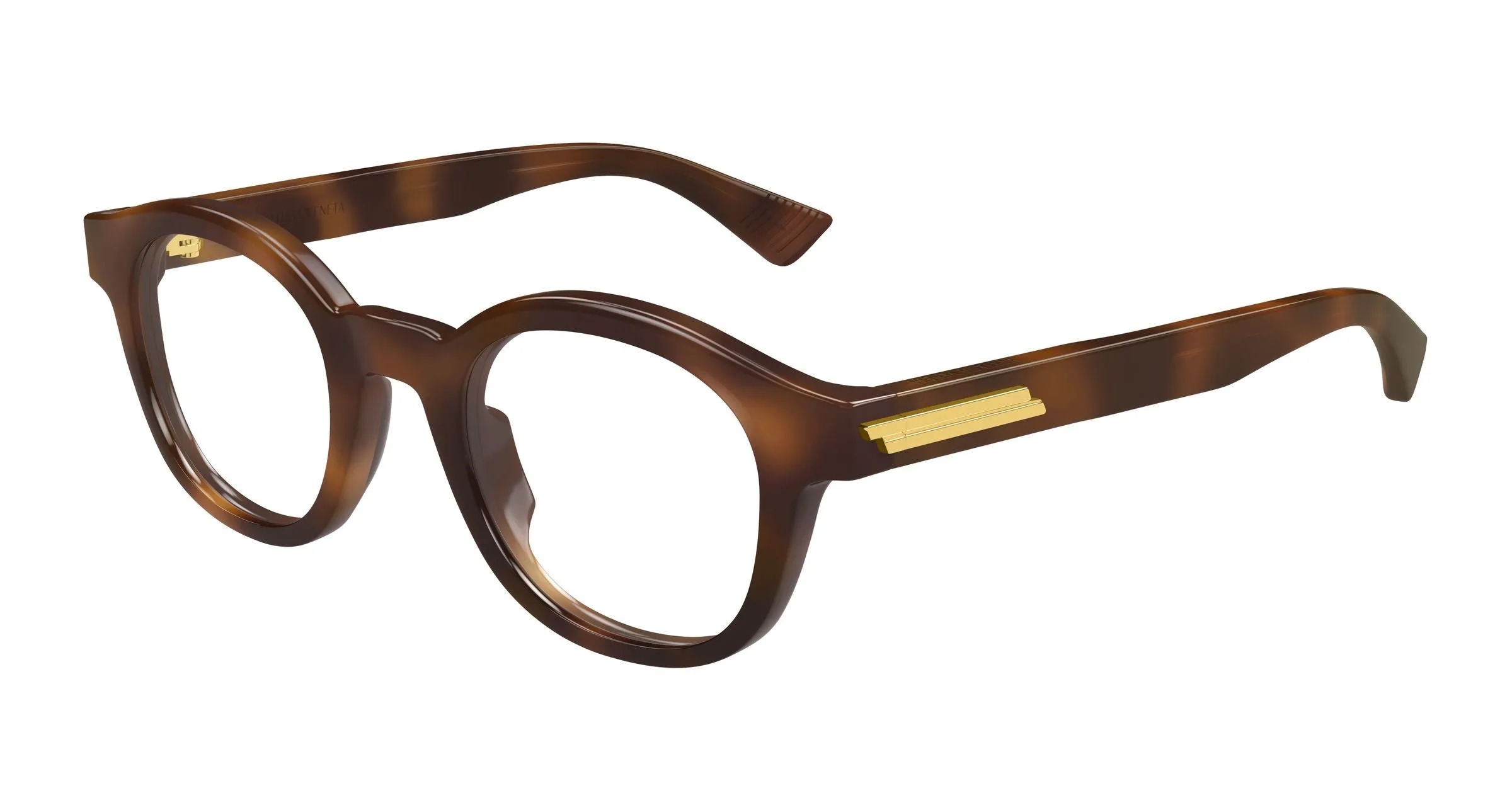 Bottega Veneta BV1413O 005 Montature da vista Acetato Havana Trasparente Rotonda - immagine 1