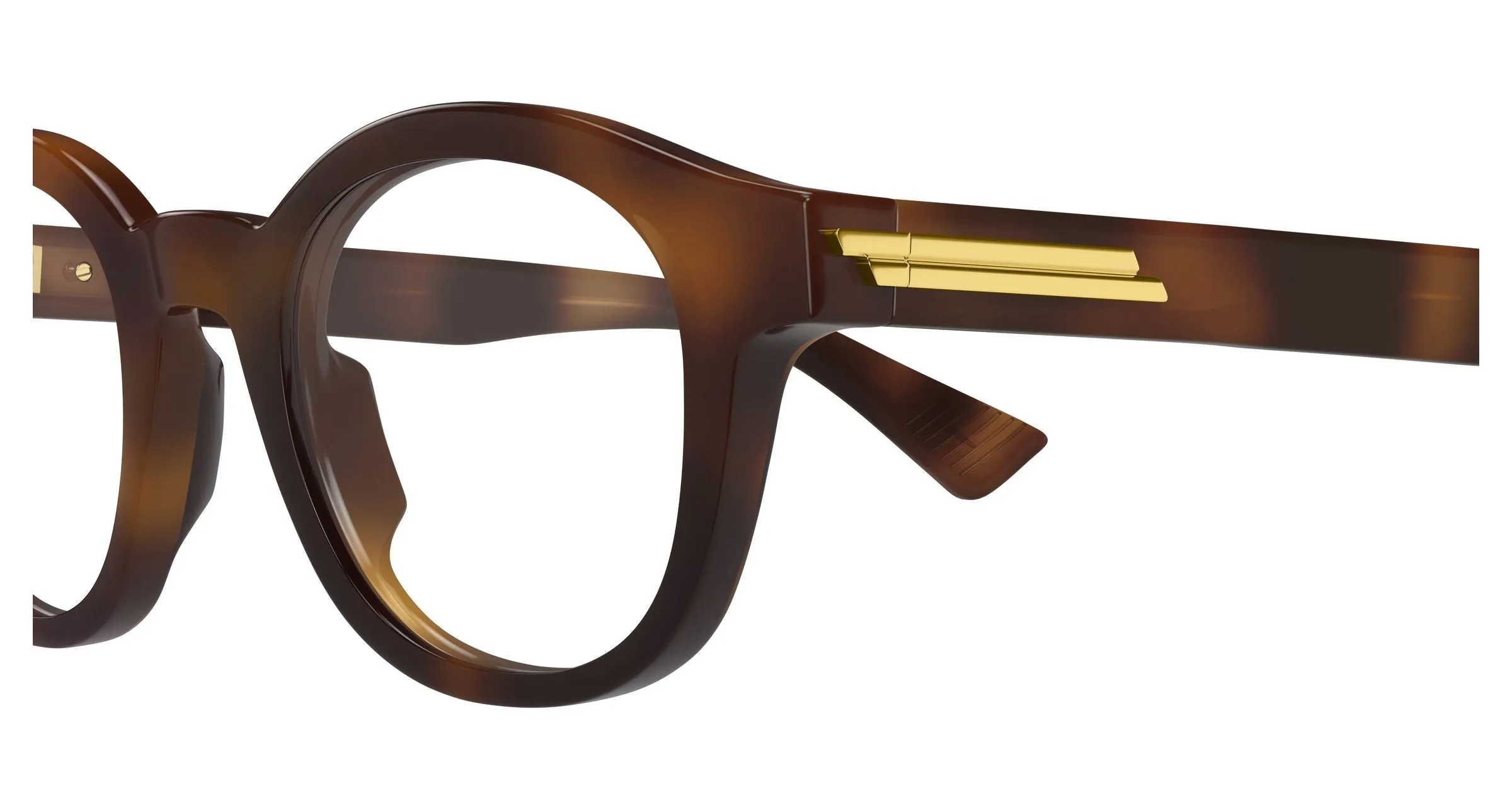 Bottega Veneta BV1413O 005 Montature da vista Acetato Havana Trasparente Rotonda - immagine 3