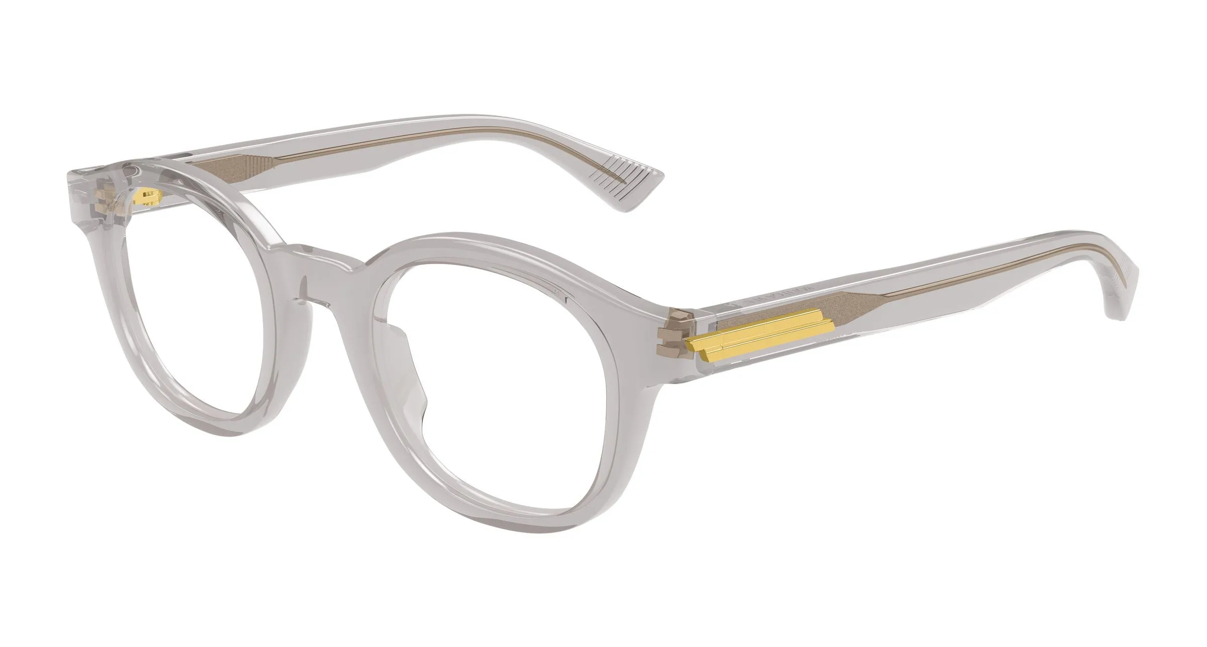 Bottega Veneta BV1413O 003 Montature da vista Acetato Grigio Trasparente Rotonda - immagine 1