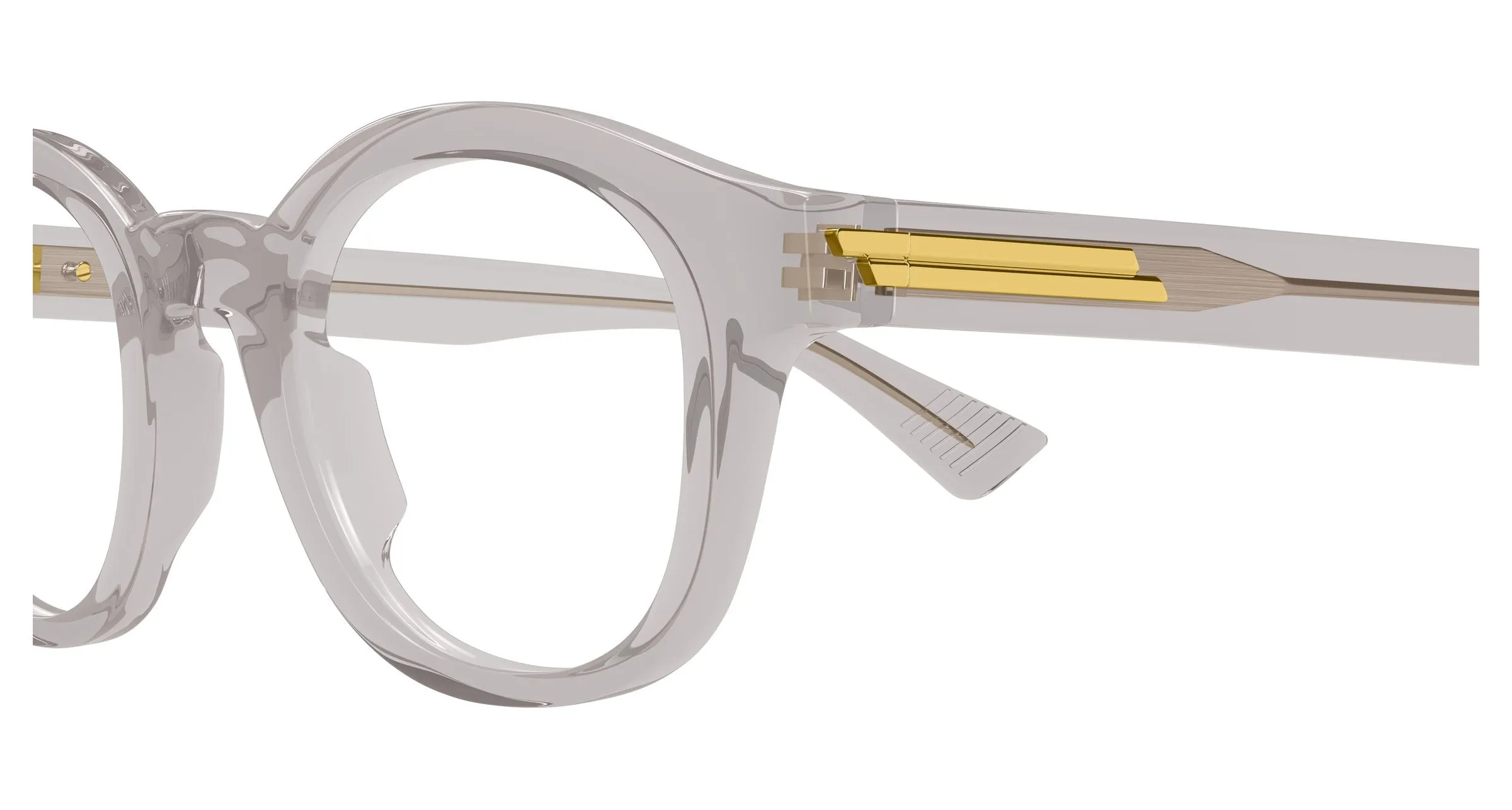 Bottega Veneta BV1413O 003 Montature da vista Acetato Grigio Trasparente Rotonda - immagine 3