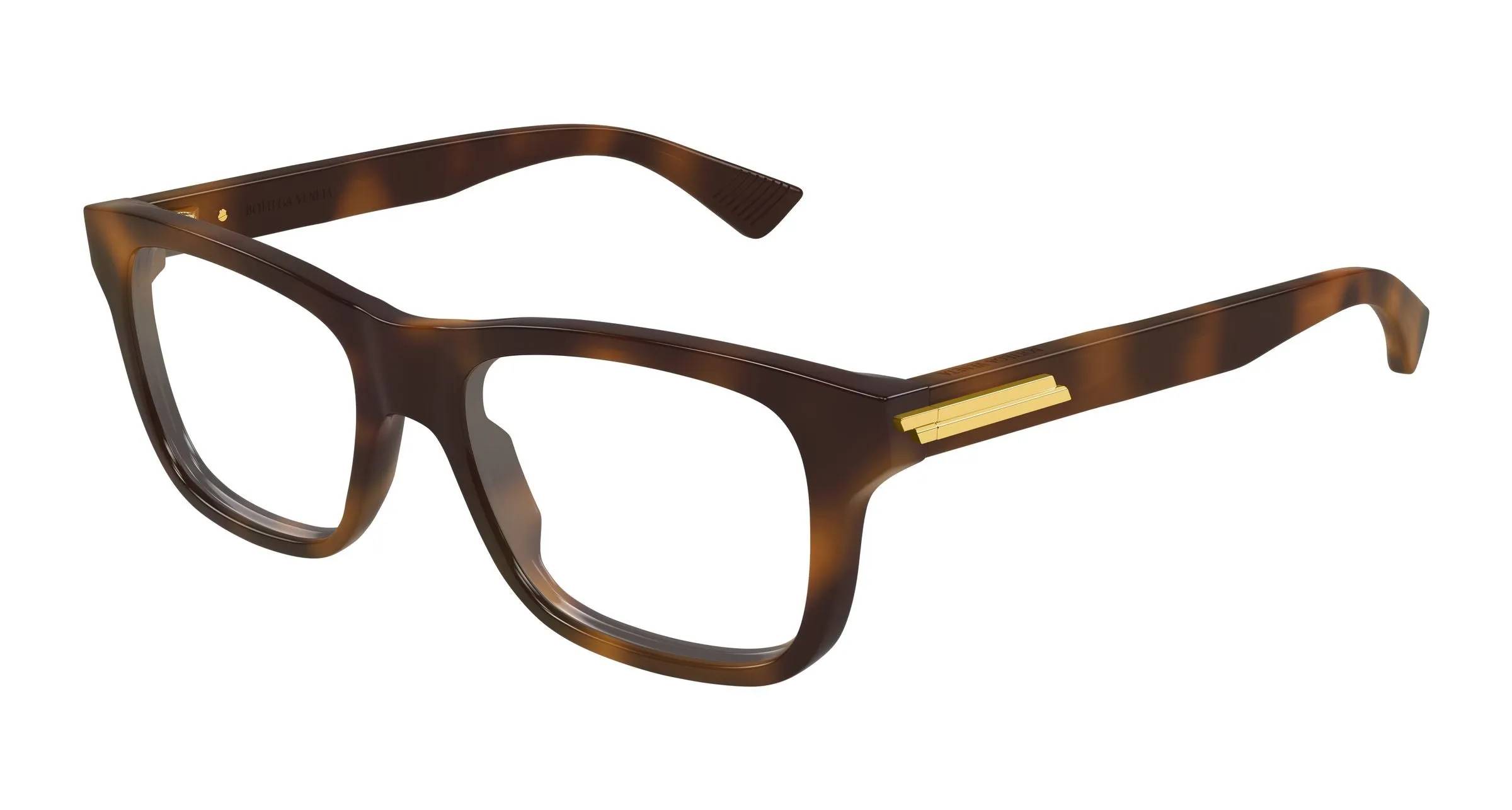 Bottega Veneta BV1412O 010 Montature da vista Acetato Havana Trasparente Squadrata - immagine 1