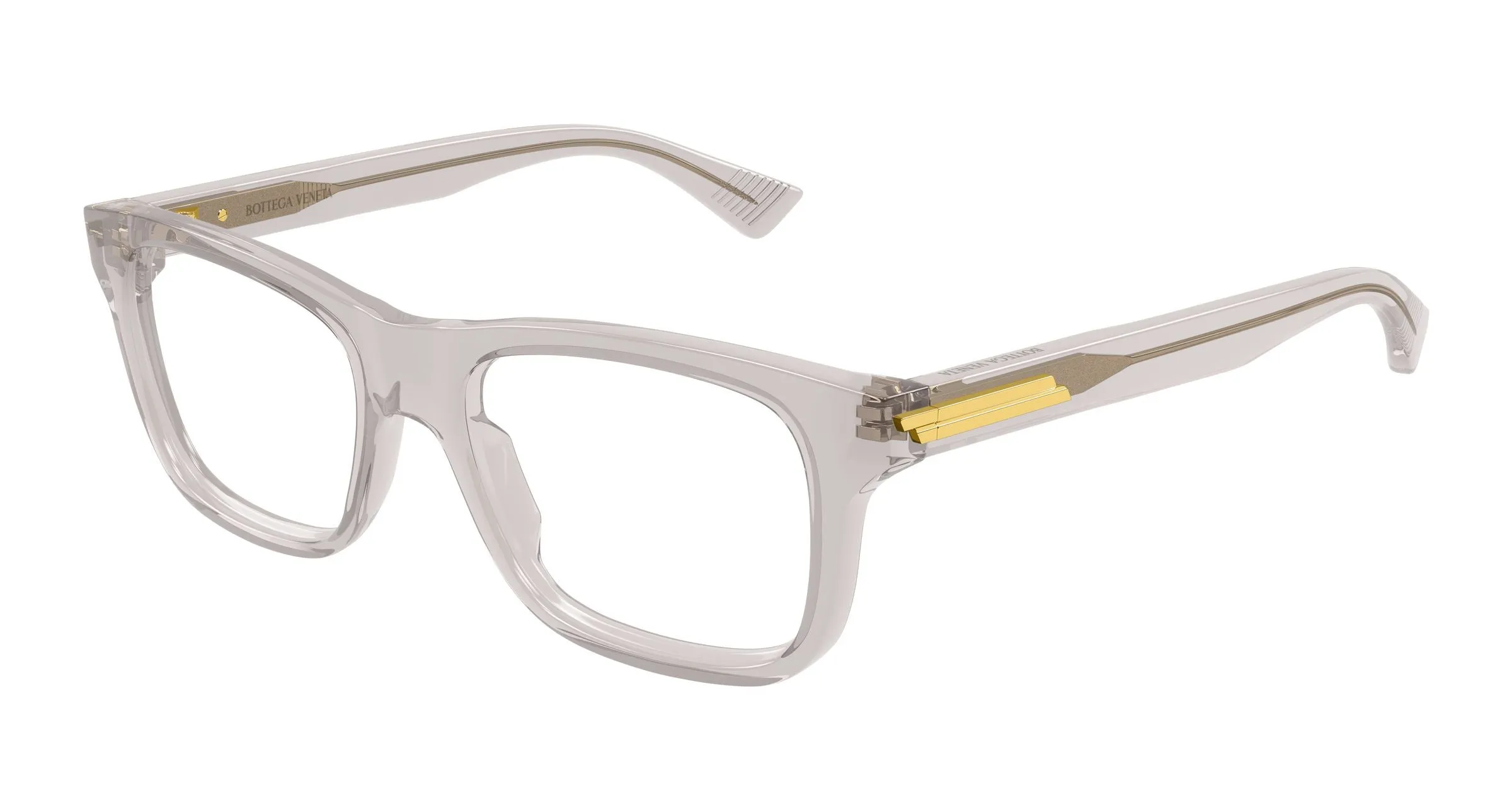 Bottega Veneta BV1412O 007 Montature da vista Acetato Grigio Trasparente Squadrata - immagine 1